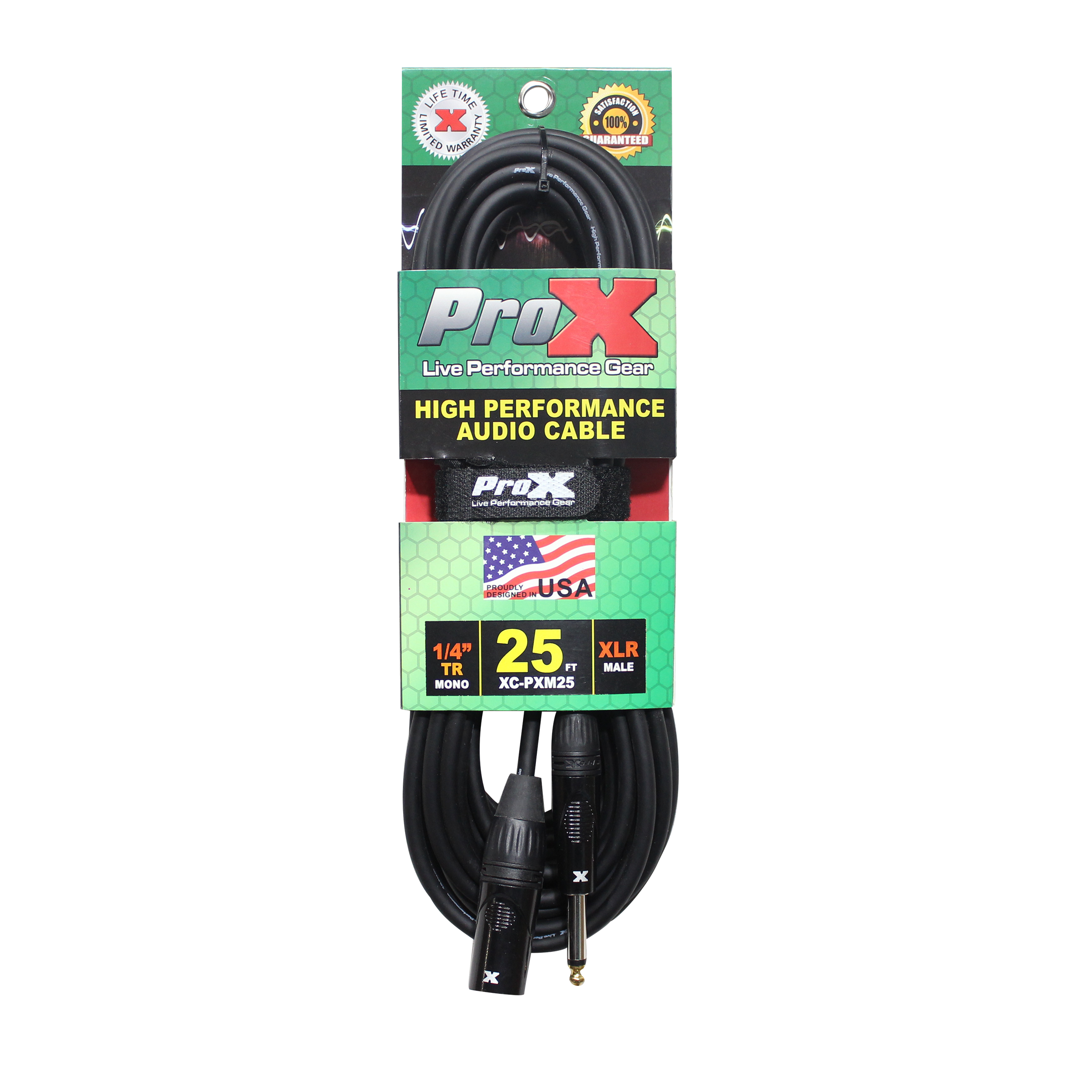 ProX 25 Ft. Unbalanced 1/4" TS to XLR3-M High Performance Audio Cable