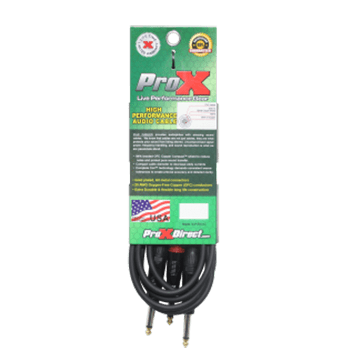 ProX 10 Ft. 1/4" TS-M to Dual 1/4" TS-M High Performance Audio Cable.