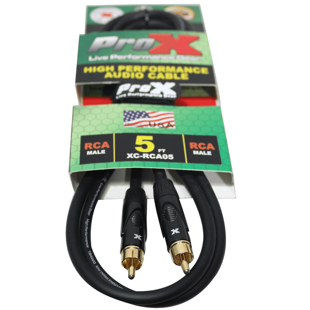 ProX 5 Ft. High Performance Audio Cable RCA to RCA.