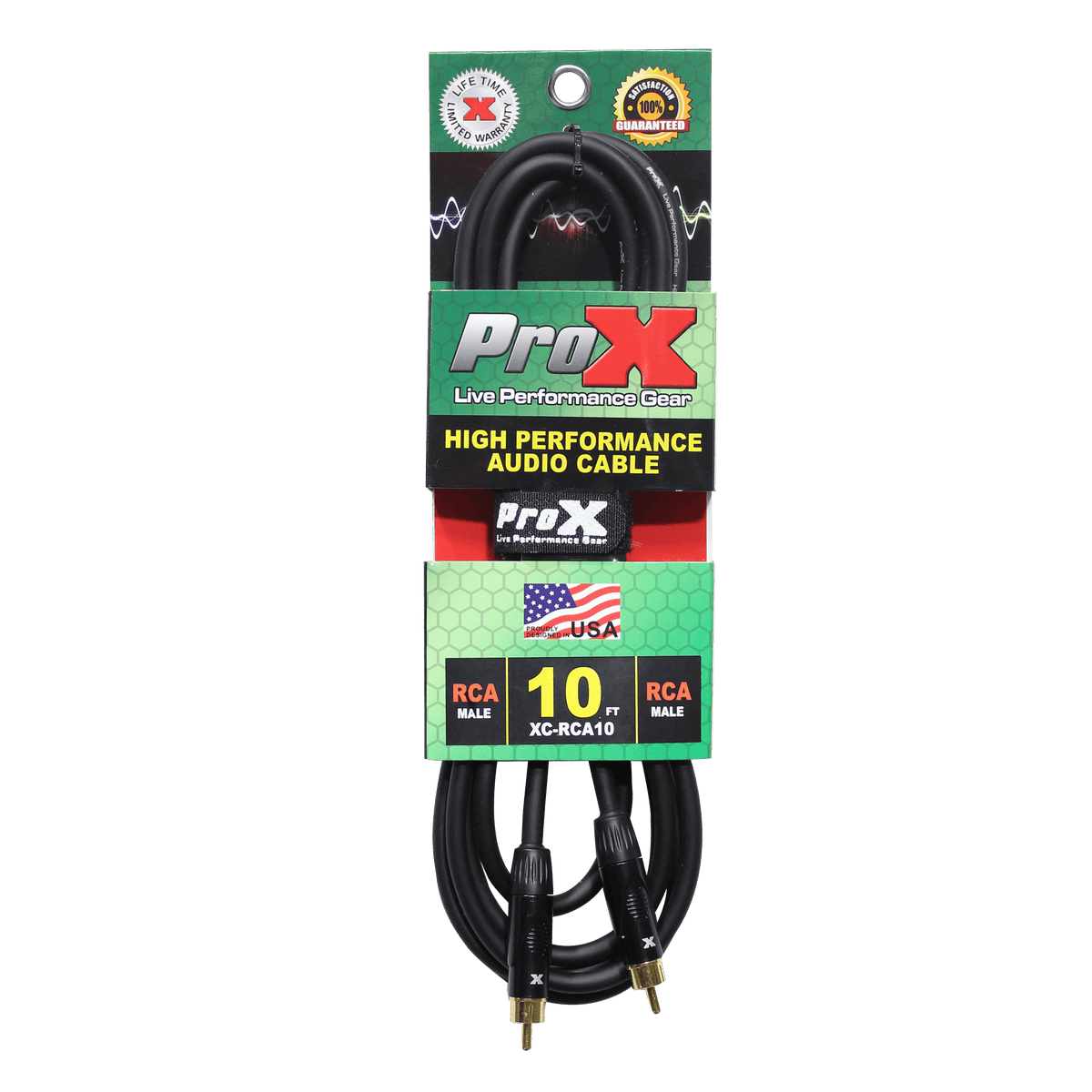 ProX 10 Ft. High Performance Audio Cable RCA to RCA.