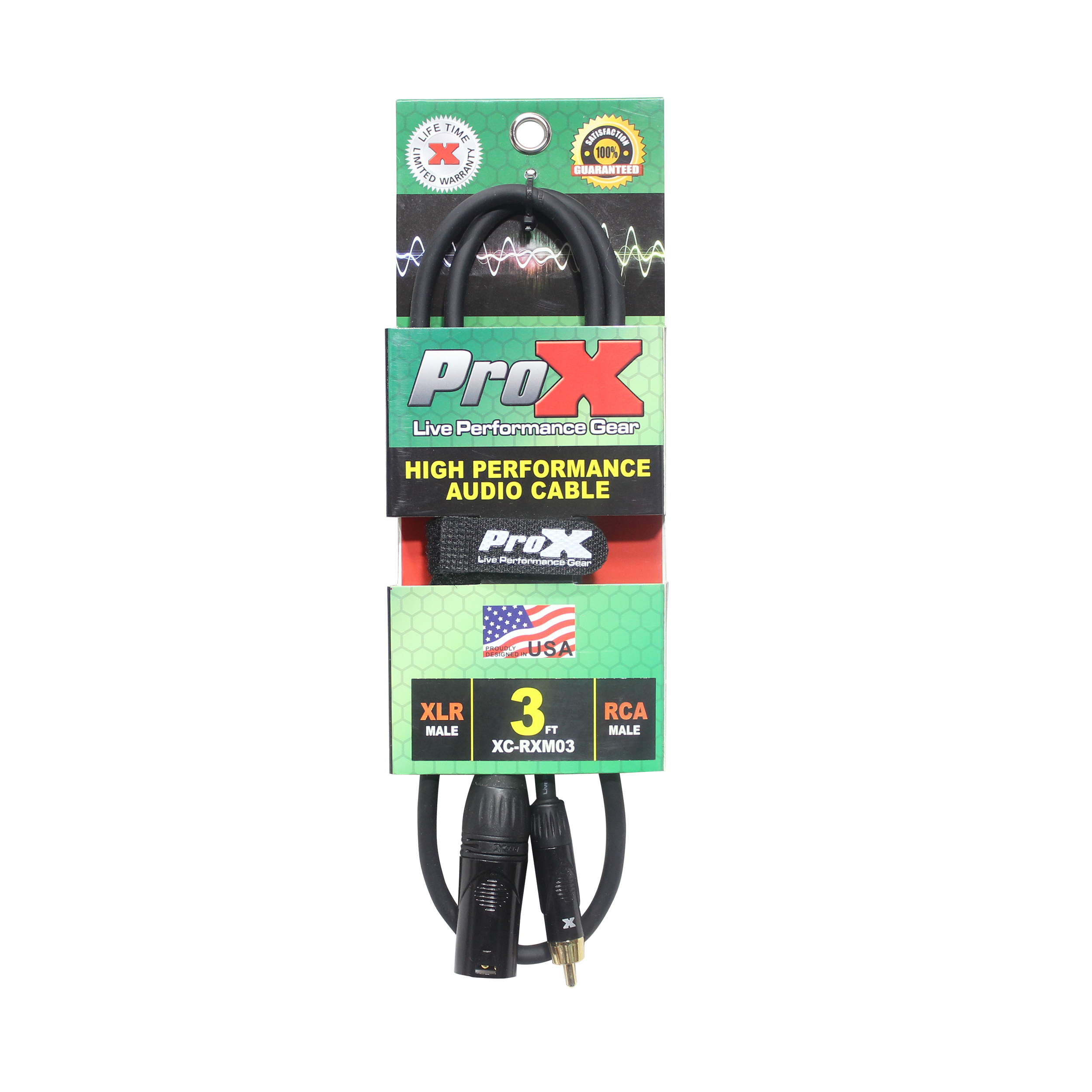 ProX 3' Ft. High Performance XLR Male to RCA Male Unbalanced Audio Cable