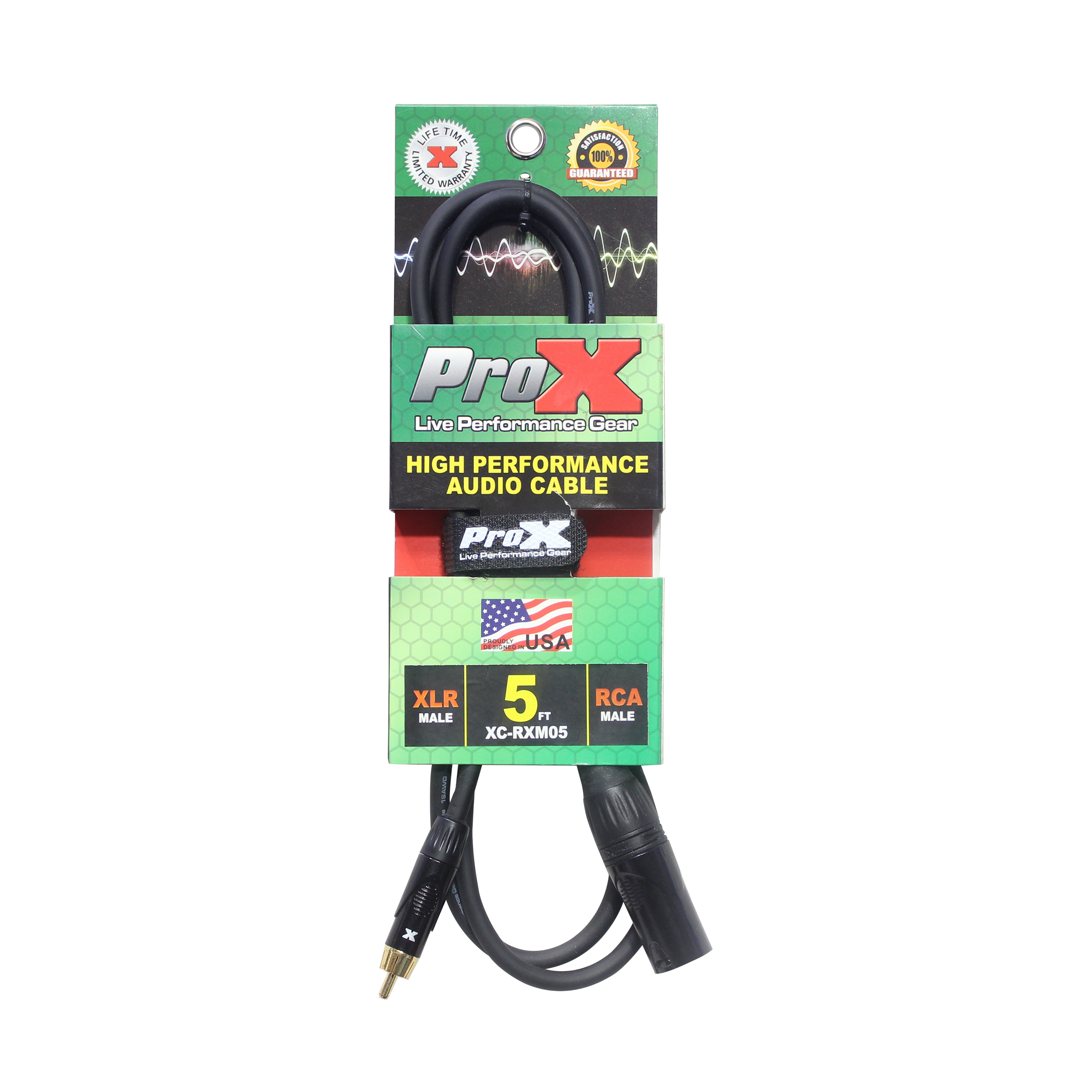 ProX 5' Ft. High Performance XLR Male to RCA Male Unbalanced Audio Cable