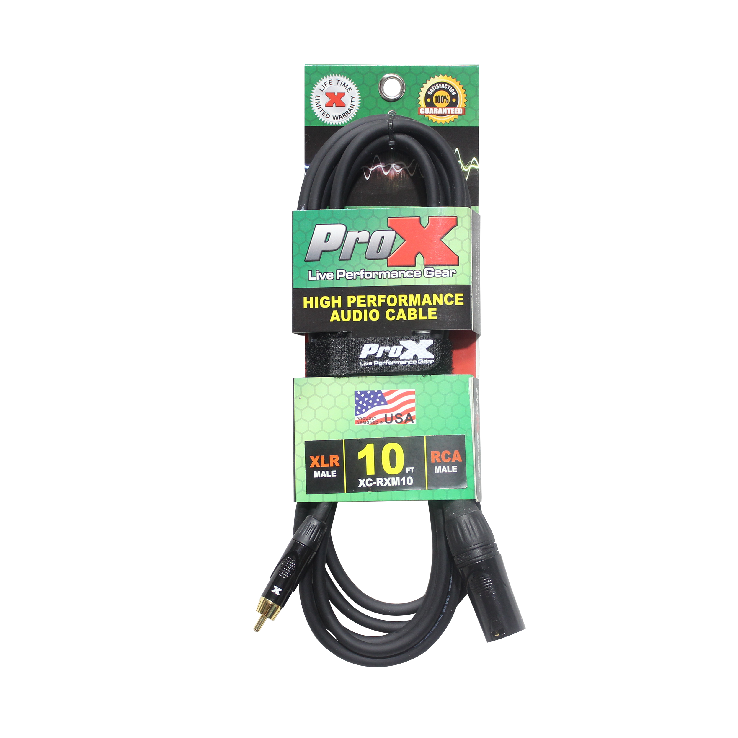 ProX 10' Ft. High Performance XLR Male to RCA Male Unbalanced Audio Cable