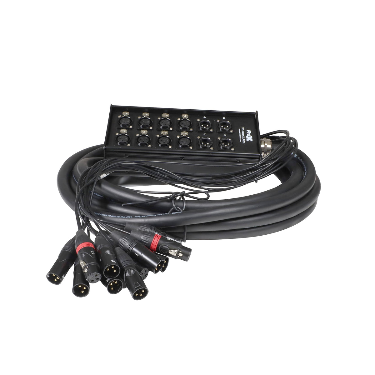 ProX 25 Ft. XLR Stage Recording Extension Box Snake 8 XLR-F Send Inputs 4 XLR-M Effects Return.