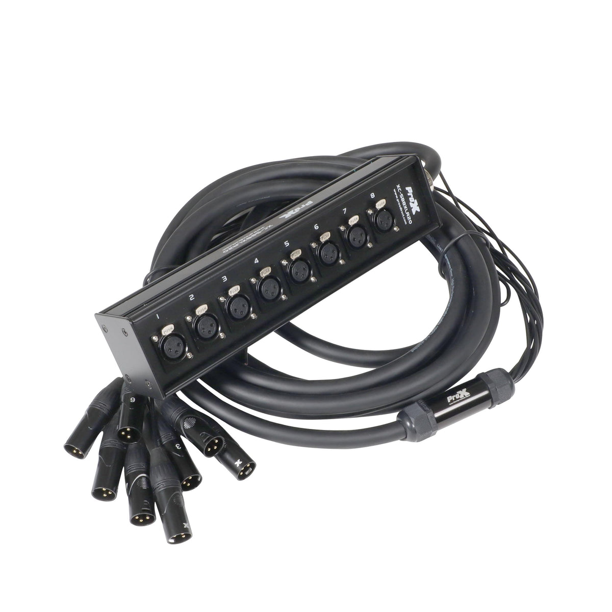 ProX 20 Ft. XLR Stage Recording Extension Box Snake 8 XLR-F Send Inputs.