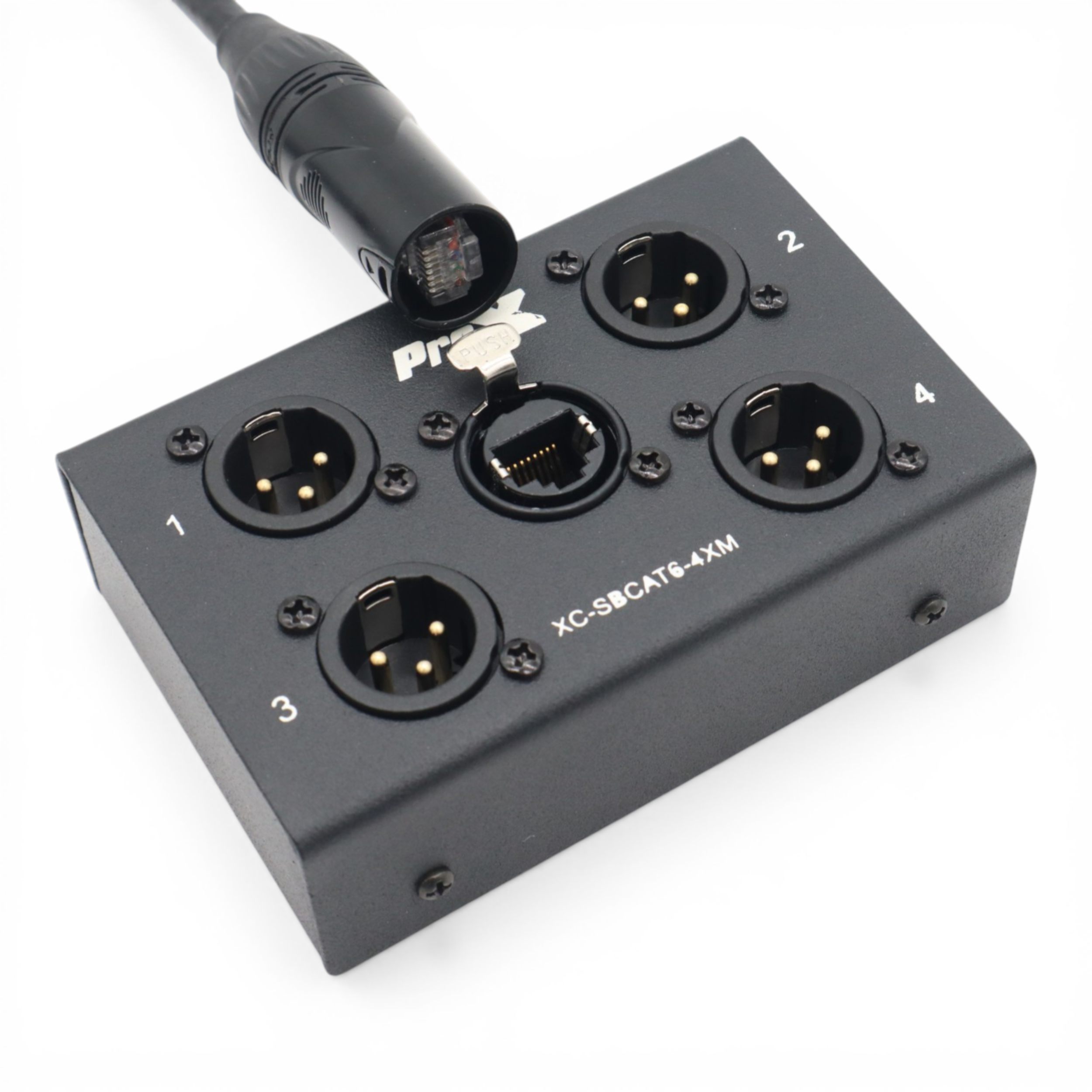 ProX 4 Channel XLR-M CAT6 Audio/DMX Portable Snake Box