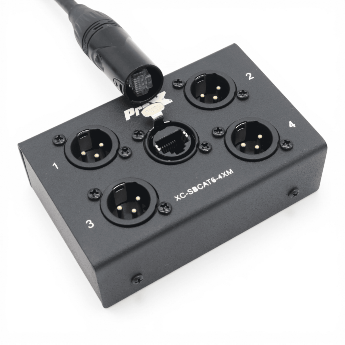 ProX 4 Channel XLR-M CAT6 Audio/DMX Portable Snake Box.