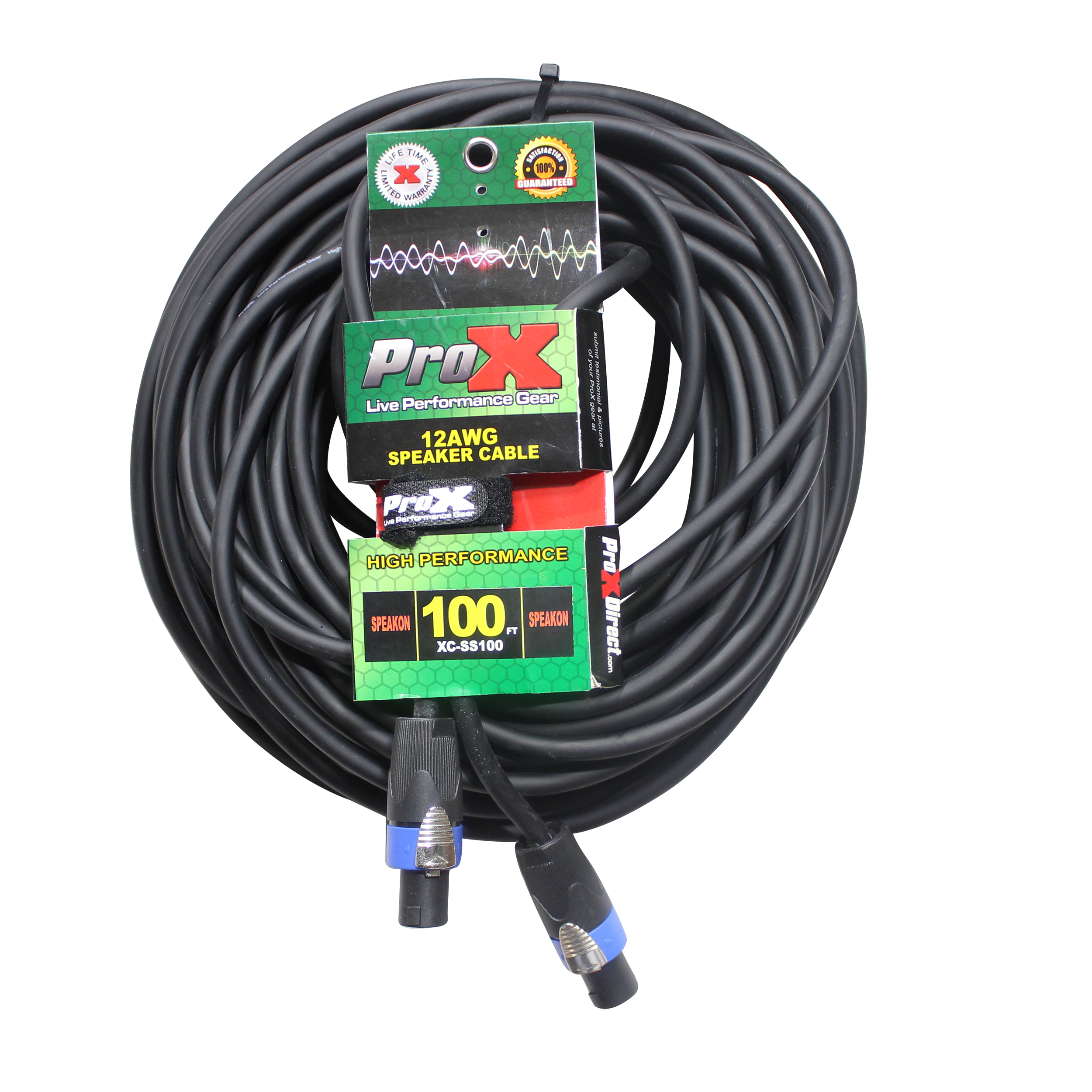 ProX 100 Ft. Speak Twist 2 Conductor 12AWG High Performance Speaker Cable
