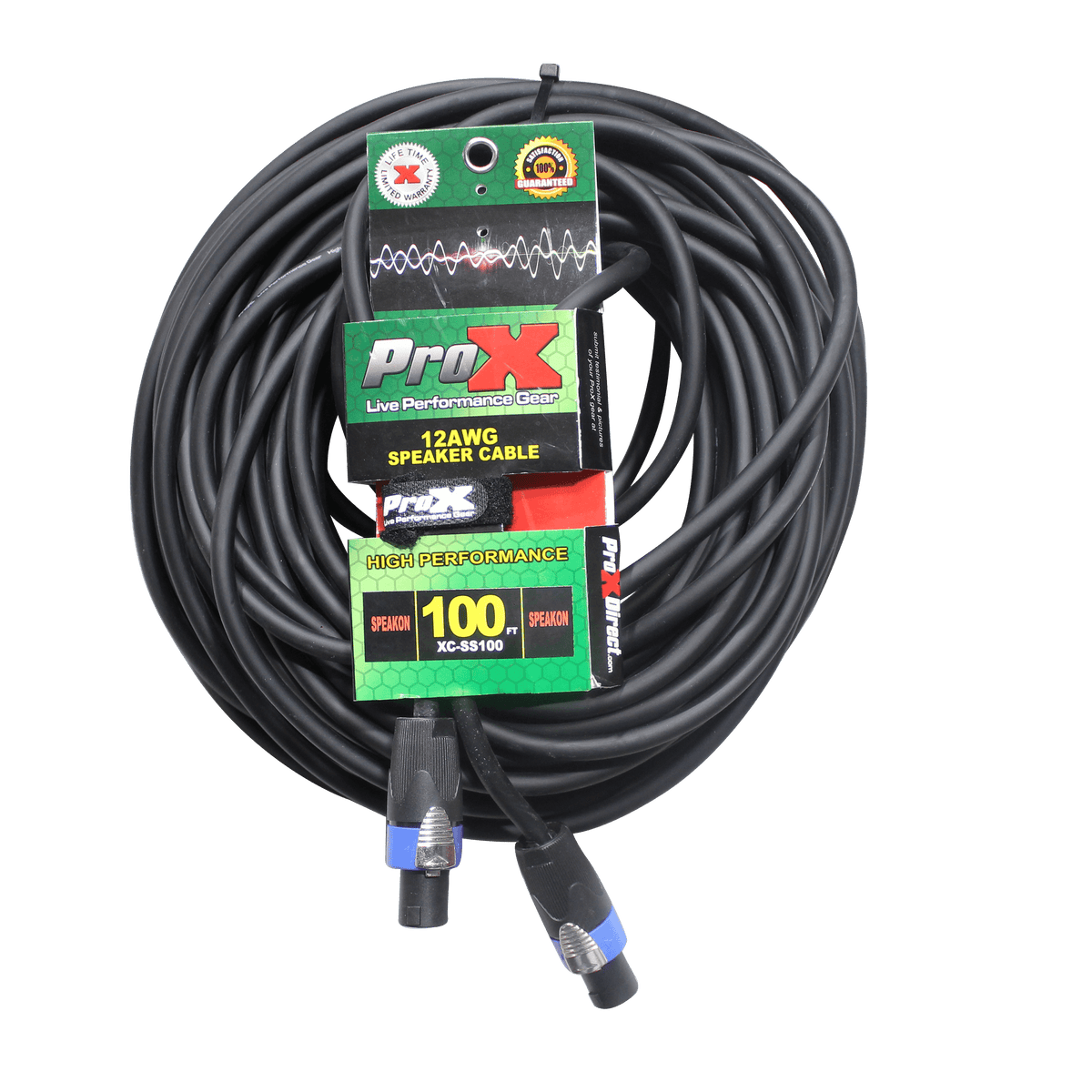ProX 100 Ft. Speak Twist 2 Conductor 12AWG High Performance Speaker Cable.