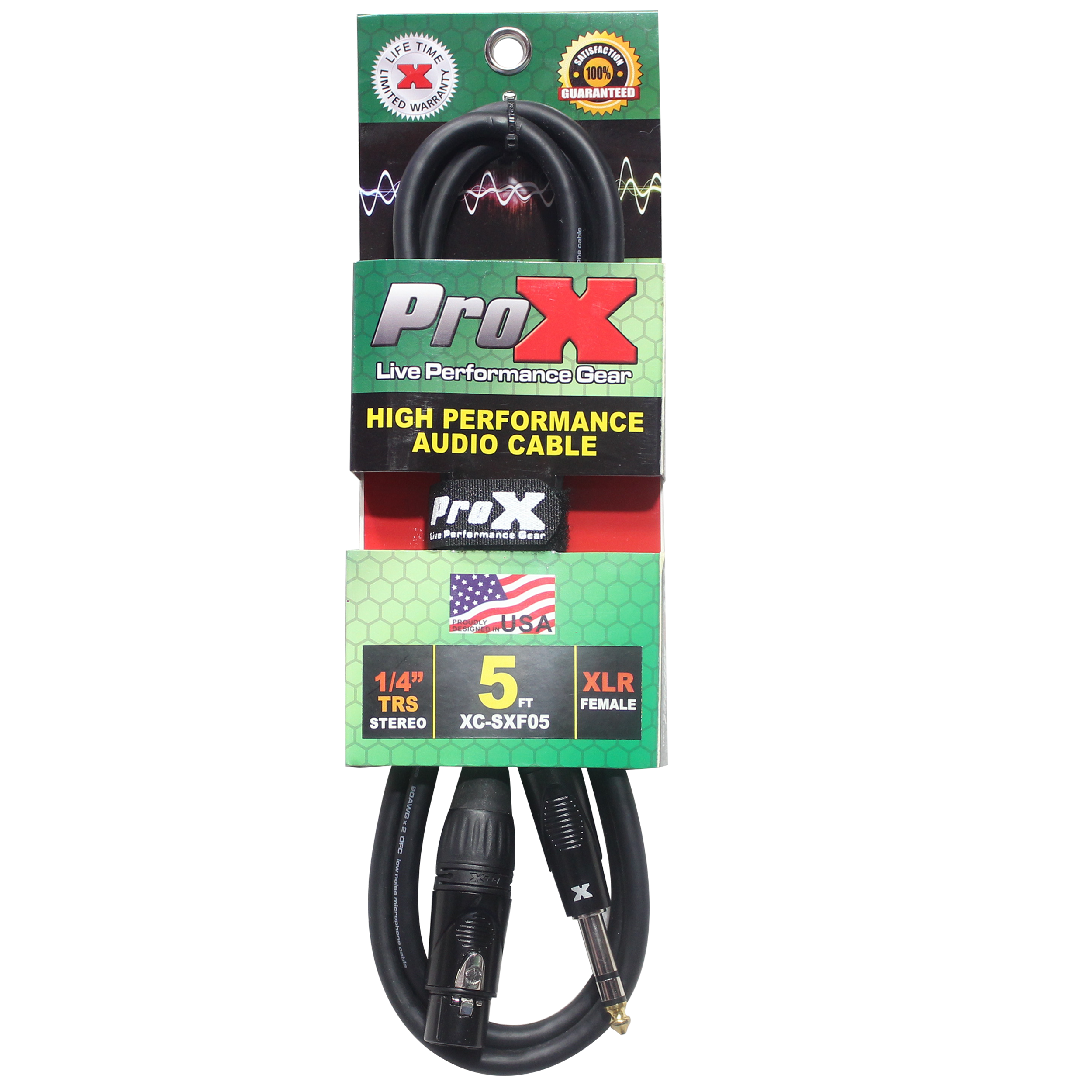ProX 5 Ft. Balanced 1/4" TRS-M to XLR-F High Performance Audio Cable