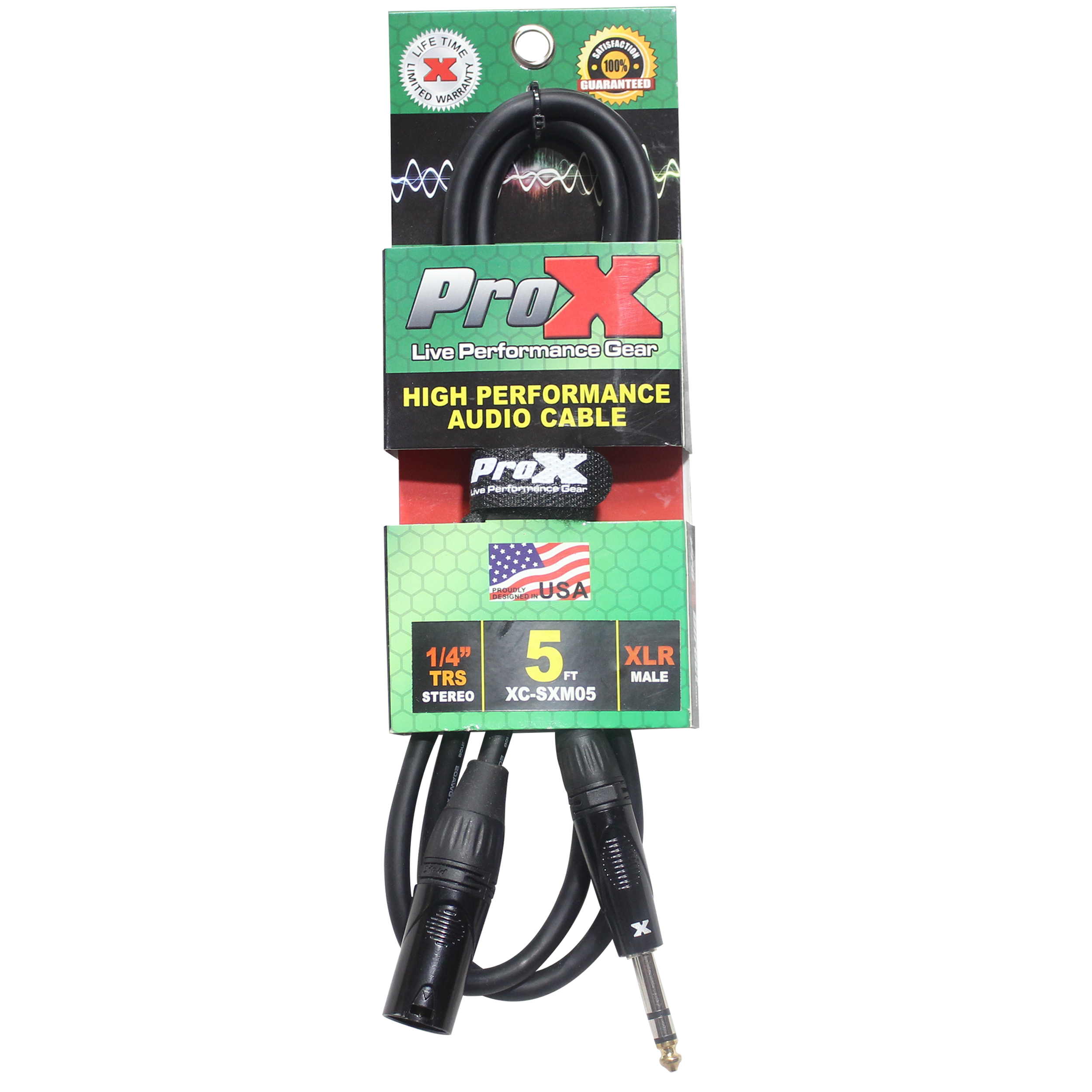 ProX 5 Ft. Balanced XLR3-M to 1/4" TRS-M High Performance Audio Cable
