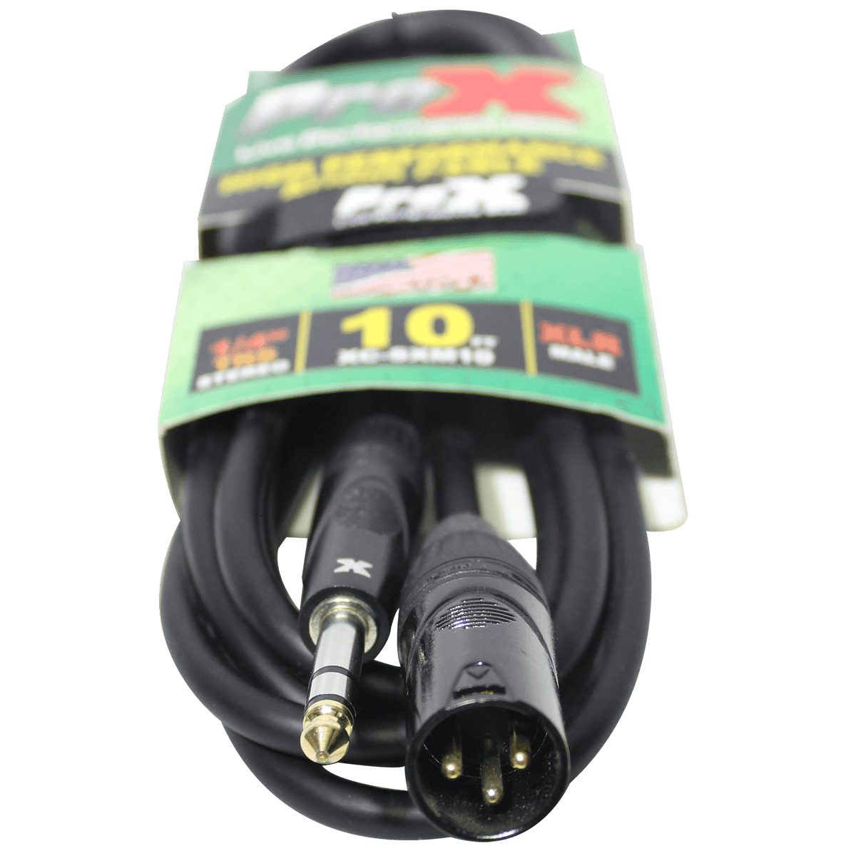 ProX 10 Ft. Balanced XLR3-M to 1/4 TRS-M High Performance Audio Cable.