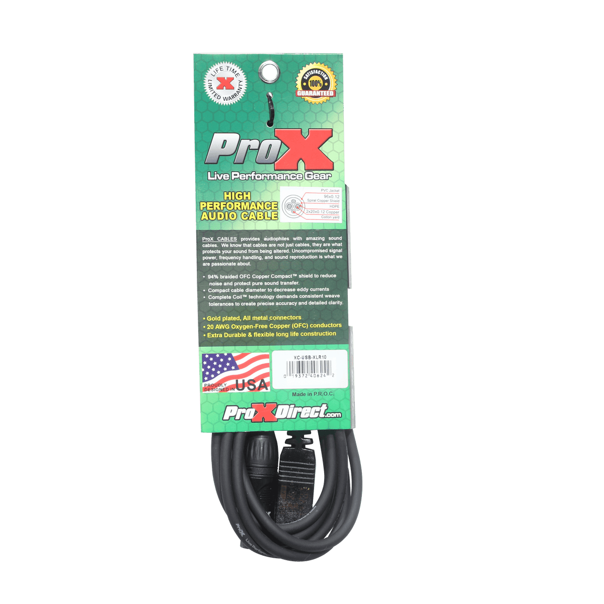 ProX 10 Ft XLR-F to USB High Performance Audio Cable.