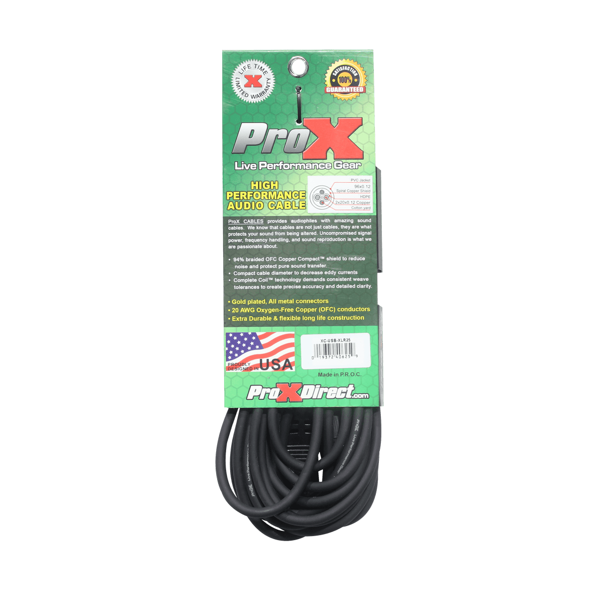 ProX 25 Ft XLR-F to USB High Performance Audio Cable.