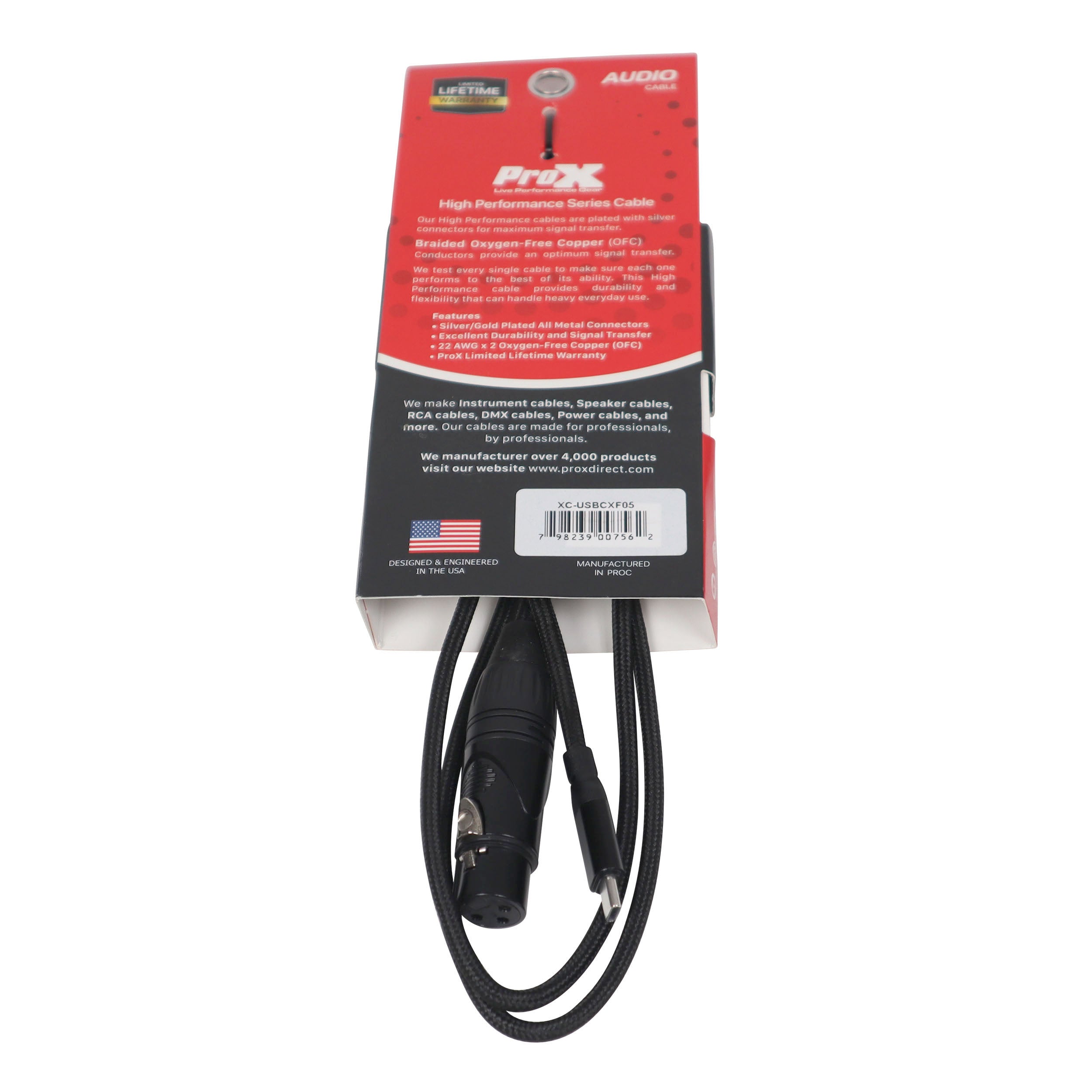 ProX 5FT USB-C to XLR Female Audio Cable – Smartphone and Laptop to Mixer, Amplifier, Powered Speaker and Console Interface