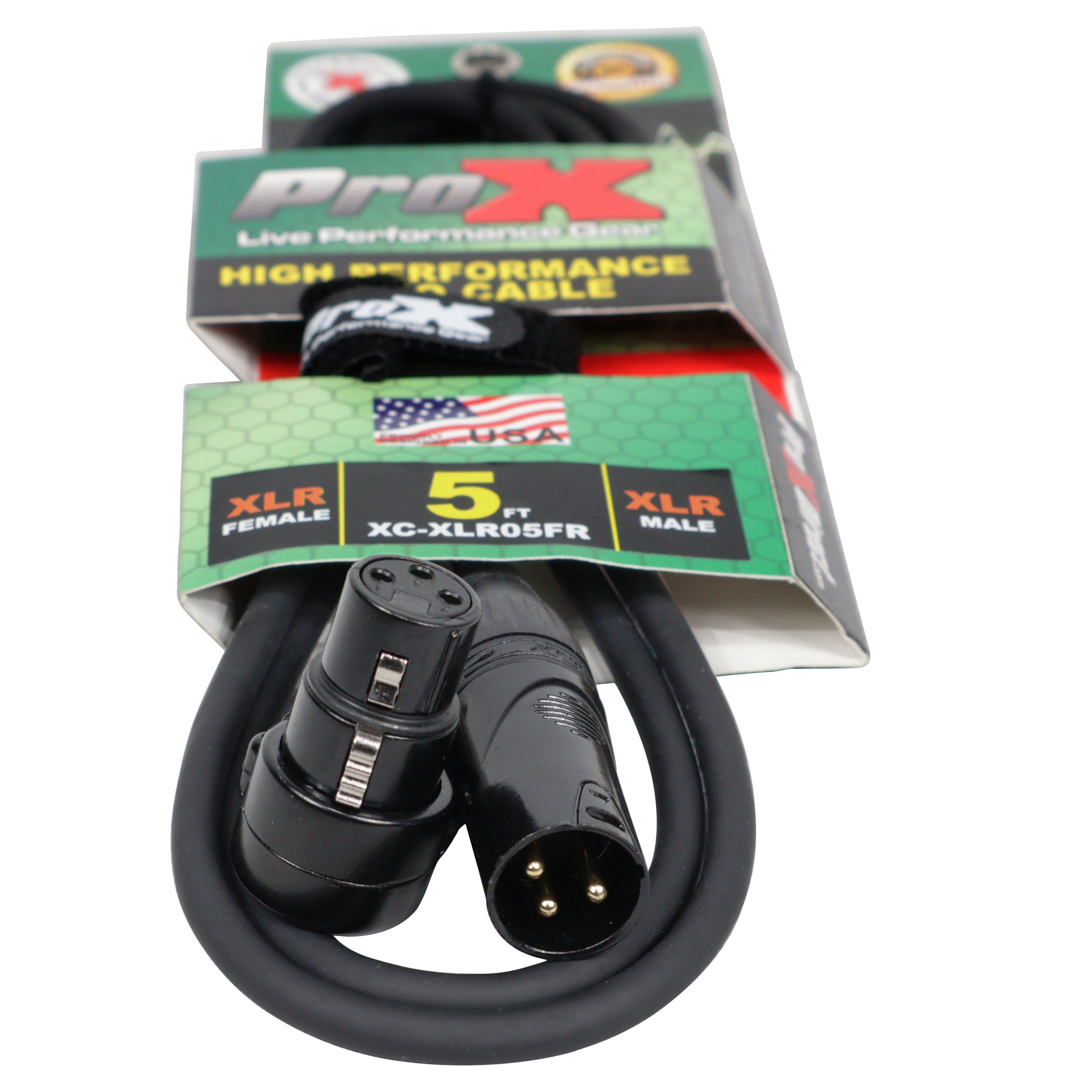 ProX 5' Ft High Performance Right-angle XLR-F to XLR-M Audio Balanced Cable