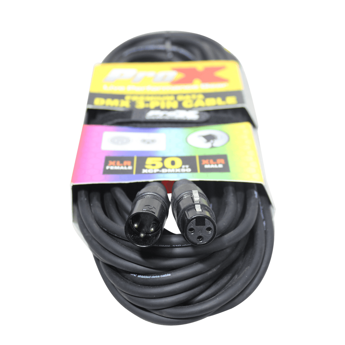 ProX 50 Ft. DMX XLR3-M to XLR3-F Premium Cable.