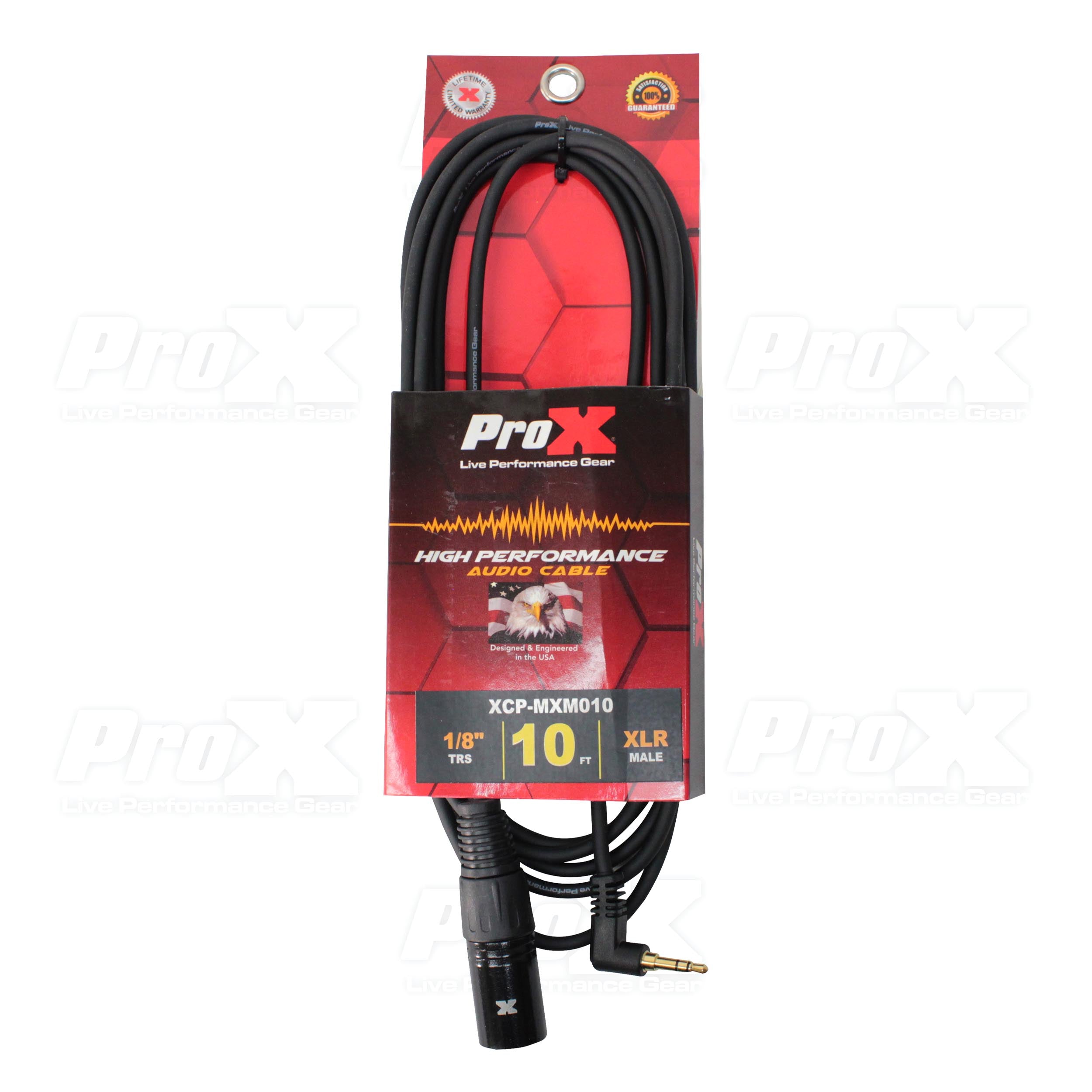 ProX 10 Ft. Unbalanced 1/8" (3.5mm) TRS Mini to XLR-M Premium Audio Cable