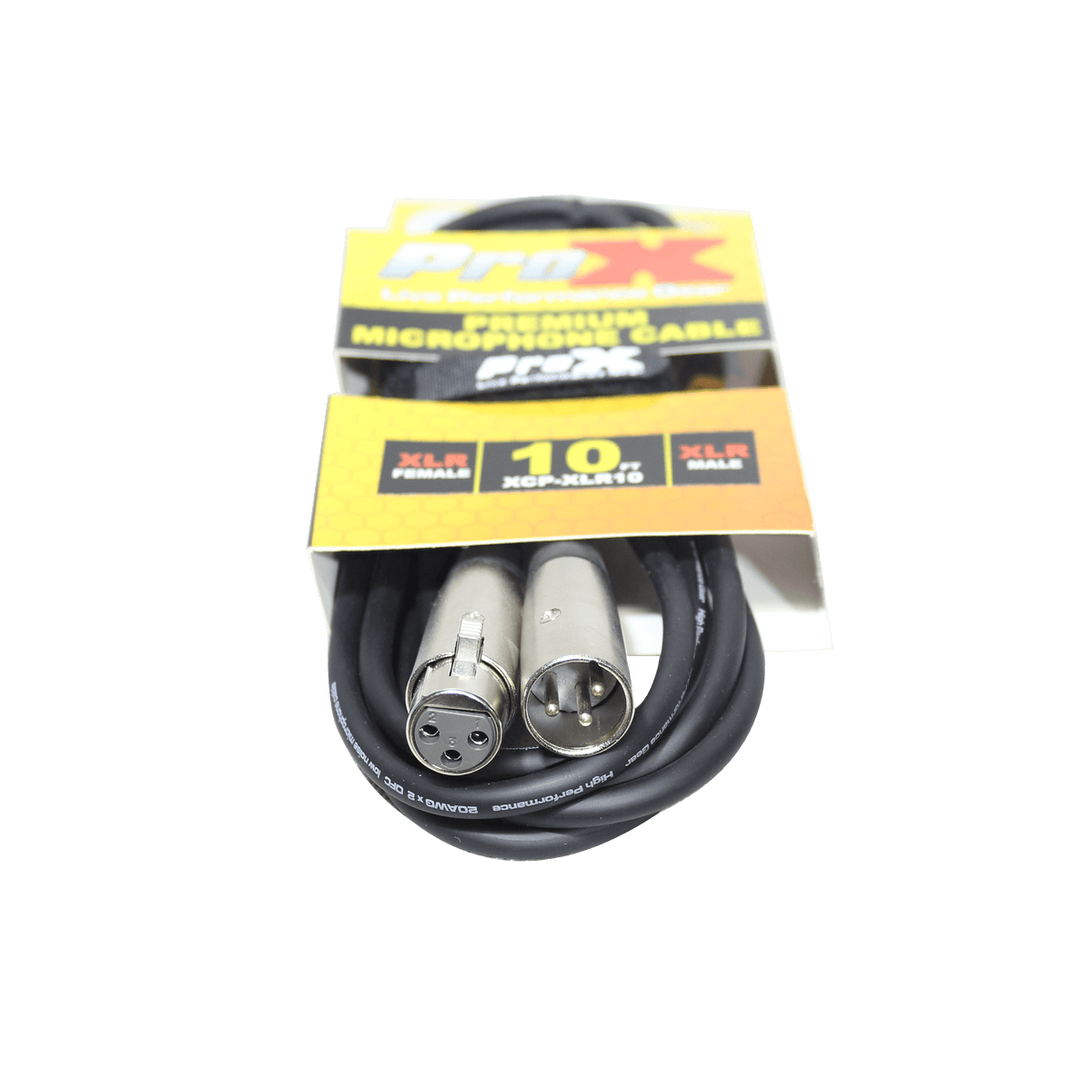 ProX 10 Ft. Balanced XLR3-F to XLR3-M Premium Audio Microphone Cable.