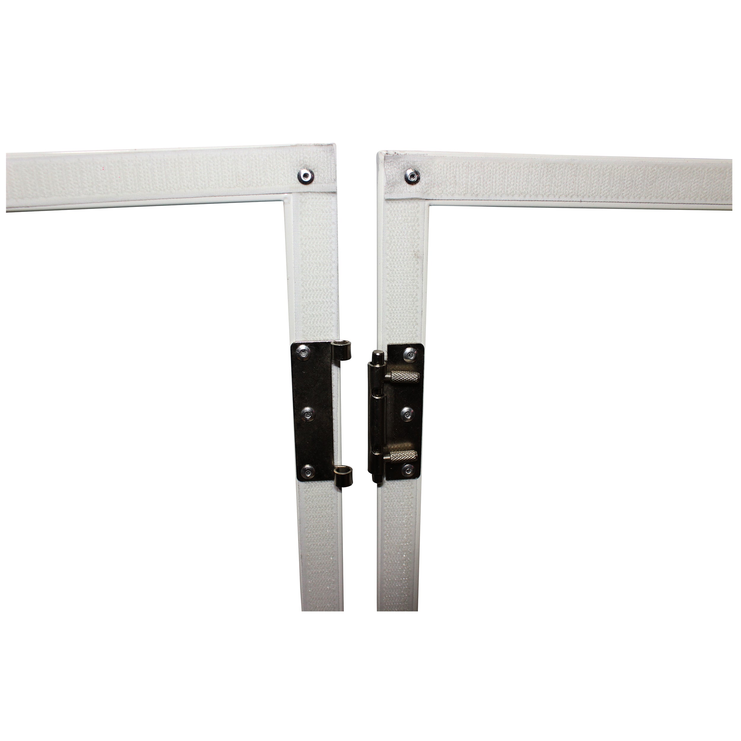 ProX Four Panel Wedding White Frame Collapse and Go DJ Facade, Two Side corner Shelves, Carry Bag, 4xBlack and 4xWhite Scrims