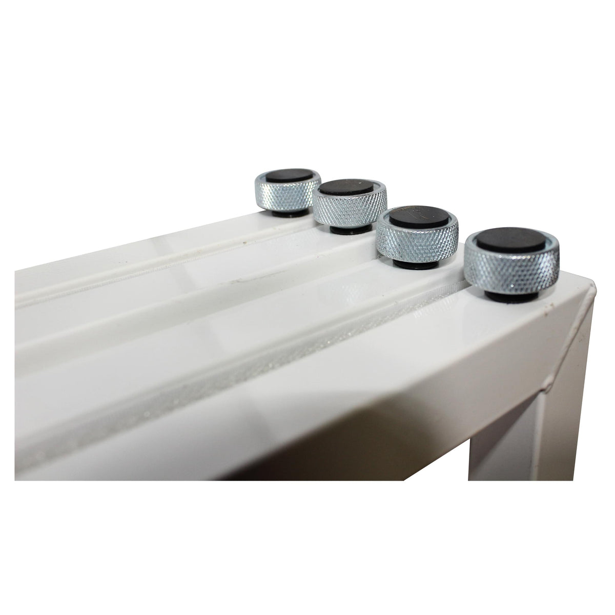 ProX Four Panel Wedding White Frame Collapse and Go DJ Facade, Two Side corner Shelves, Carry Bag, 4xBlack and 4xWhite Scrims.