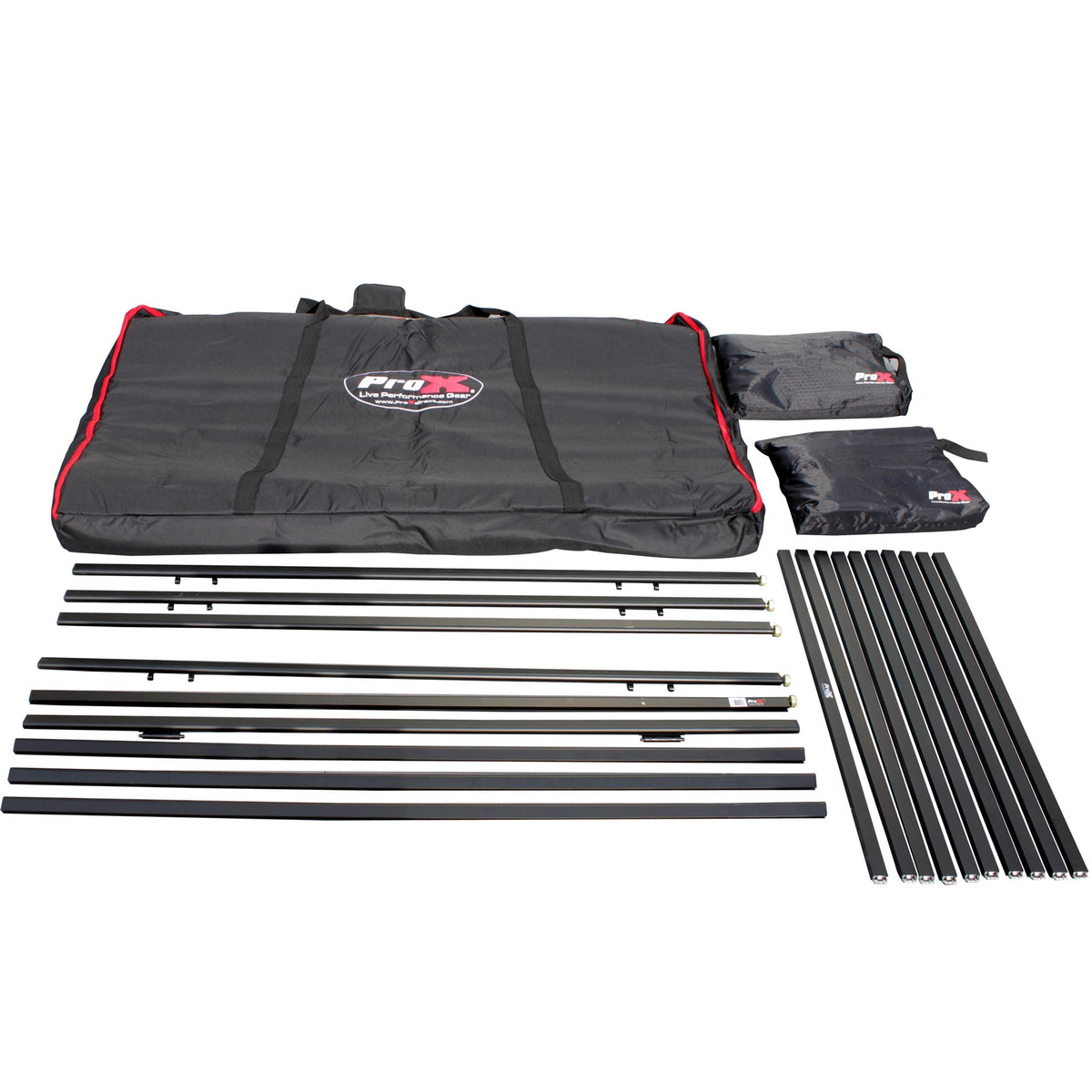 ProX 5 Panel Black Frame DJ Facade W-Stainless Quick Release 180 Deg. Hinges.