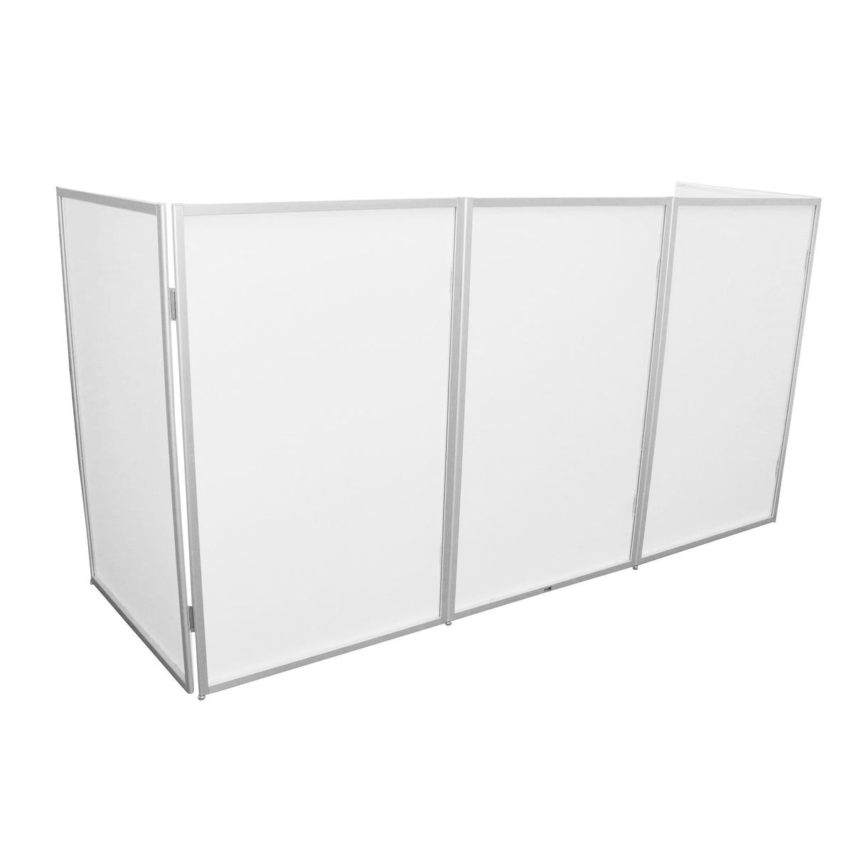 ProX 5 Panel Silver Frame DJ Facade W/ Stainless Quick Release 180 Deg Hinges.