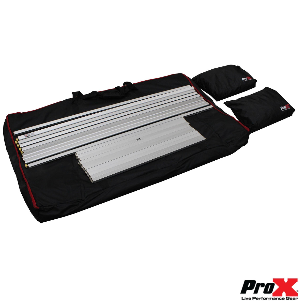 ProX 5 Panel Silver Frame DJ Facade W/ Stainless Quick Release 180 Deg Hinges.