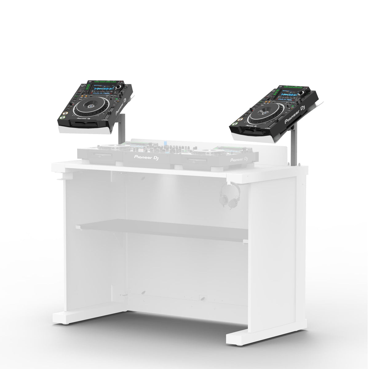 ProX WHITE Universal CDJ Player Mounting Stand for B3 DJ Table Workstation by Humpter.