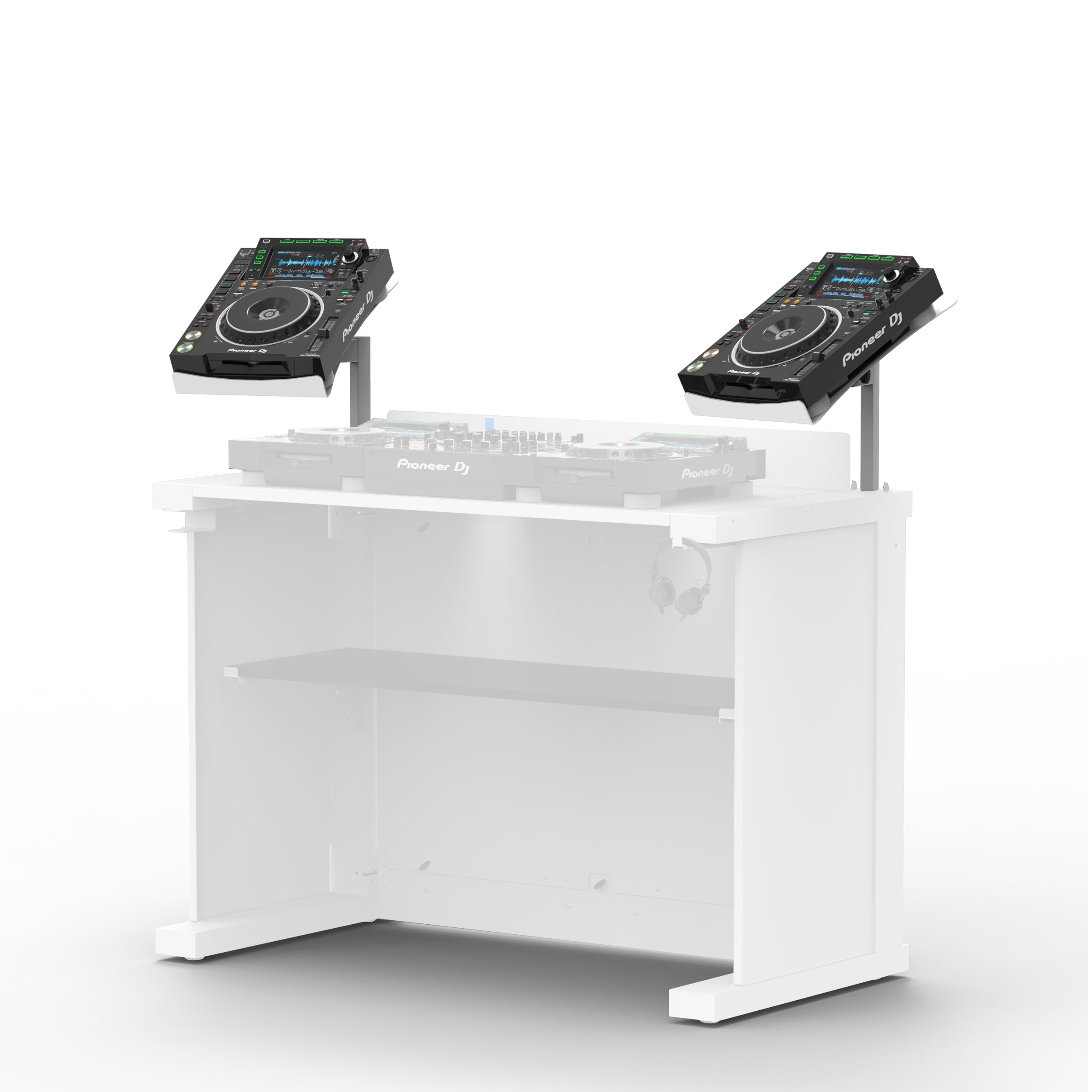 ProX WHITE Universal CDJ Player Mounting Stand for B3 DJ Table Workstation by Humpter