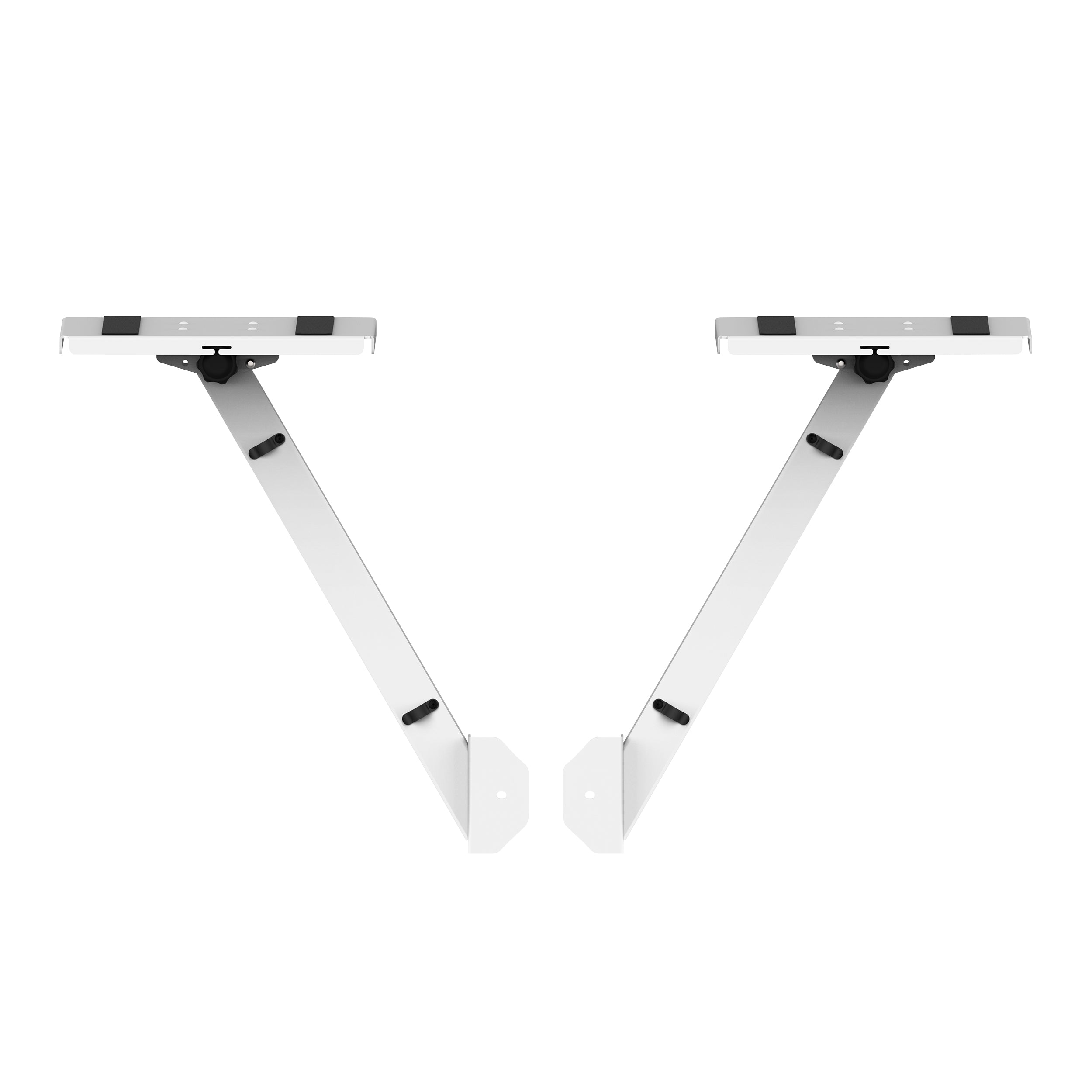 ProX White Pair of Audio Monitor DJ Lighting Side Mounting Stand for B3 DJ Table Workstation by Humpter