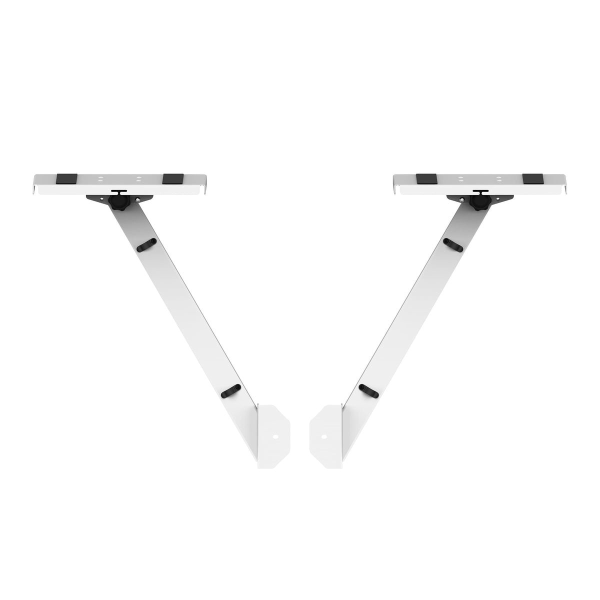 ProX White Pair of Audio Monitor DJ Lighting Side Mounting Stand for B3 DJ Table Workstation by Humpter.