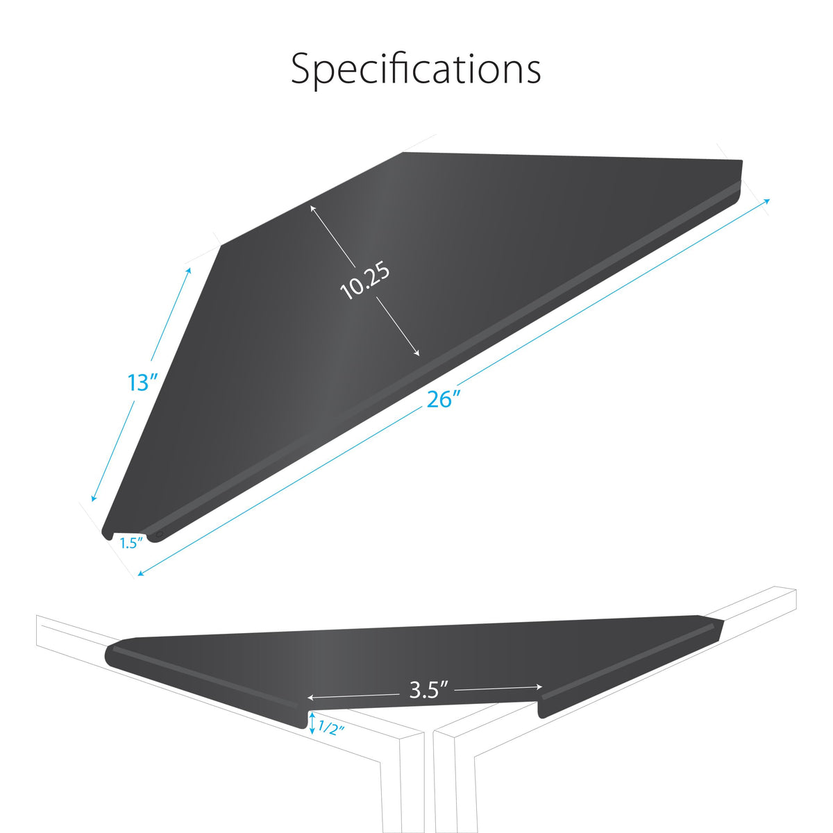 ProX Universal Set of Corner Shelves for DJ Facades Black Finish.
