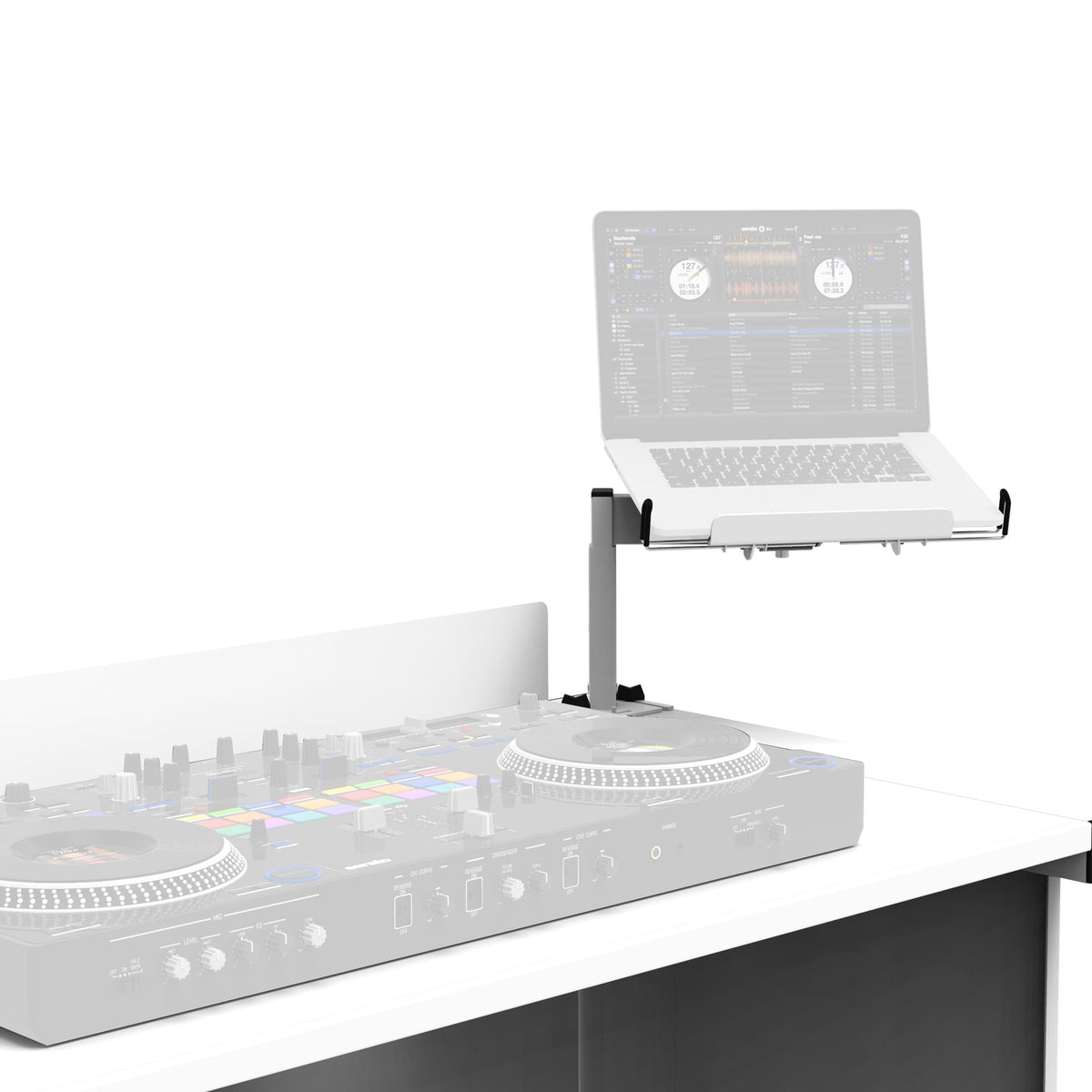 ProX WHITE Universal Side Laptop Shelf Mounting Stand for B3 DJ Table Workstation by Humpter.