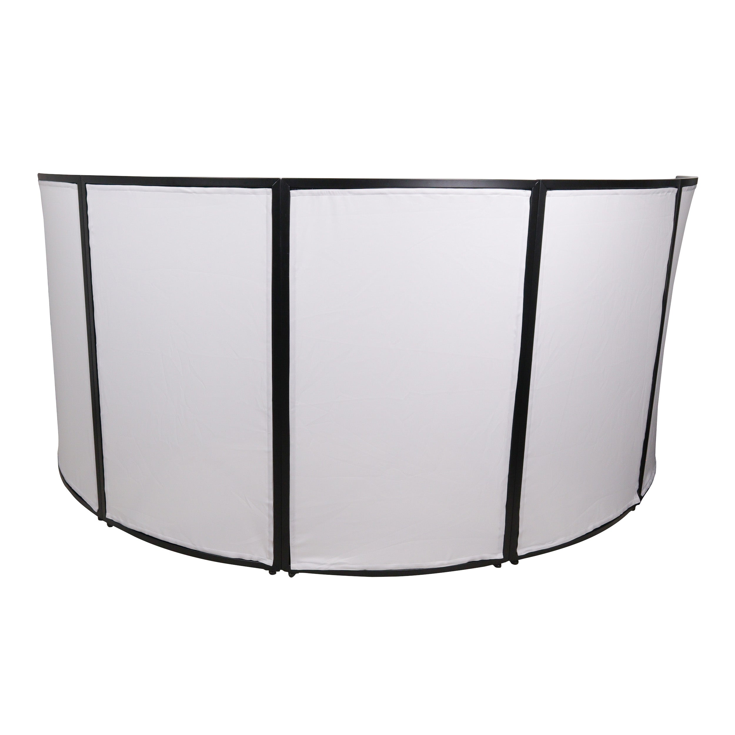 ProX LUNA DJ Facade 5 Panel Curved with Black White Scrim Kit Black Hardware