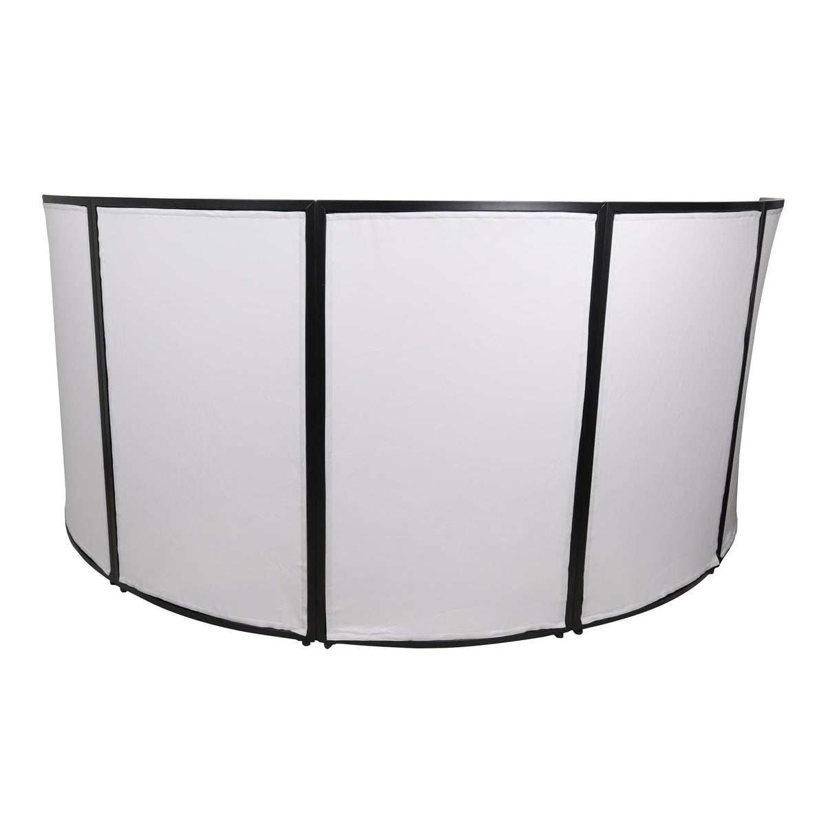 ProX LUNA DJ Facade 5 Panel Curved with Black White Scrim Kit Black Hardware.