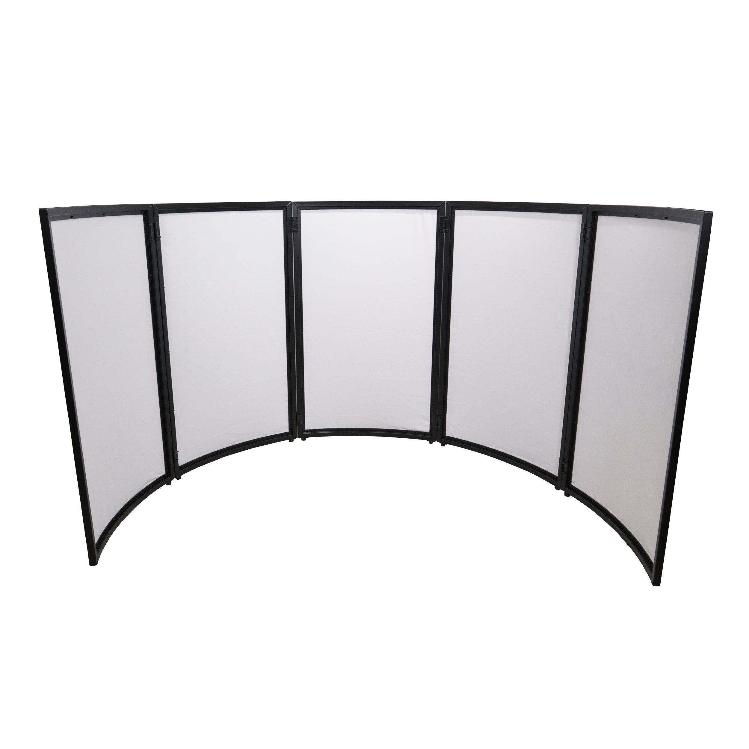 ProX LUNA DJ Facade 5 Panel Curved with Black White Scrim Kit Black Hardware