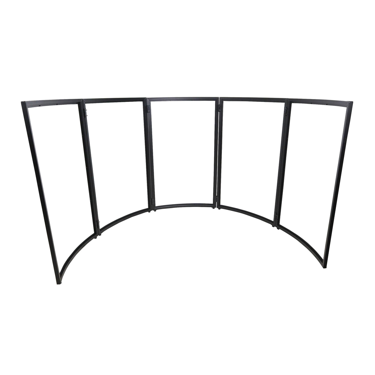 ProX LUNA DJ Facade 5 Panel Curved with Black White Scrim Kit Black Hardware.