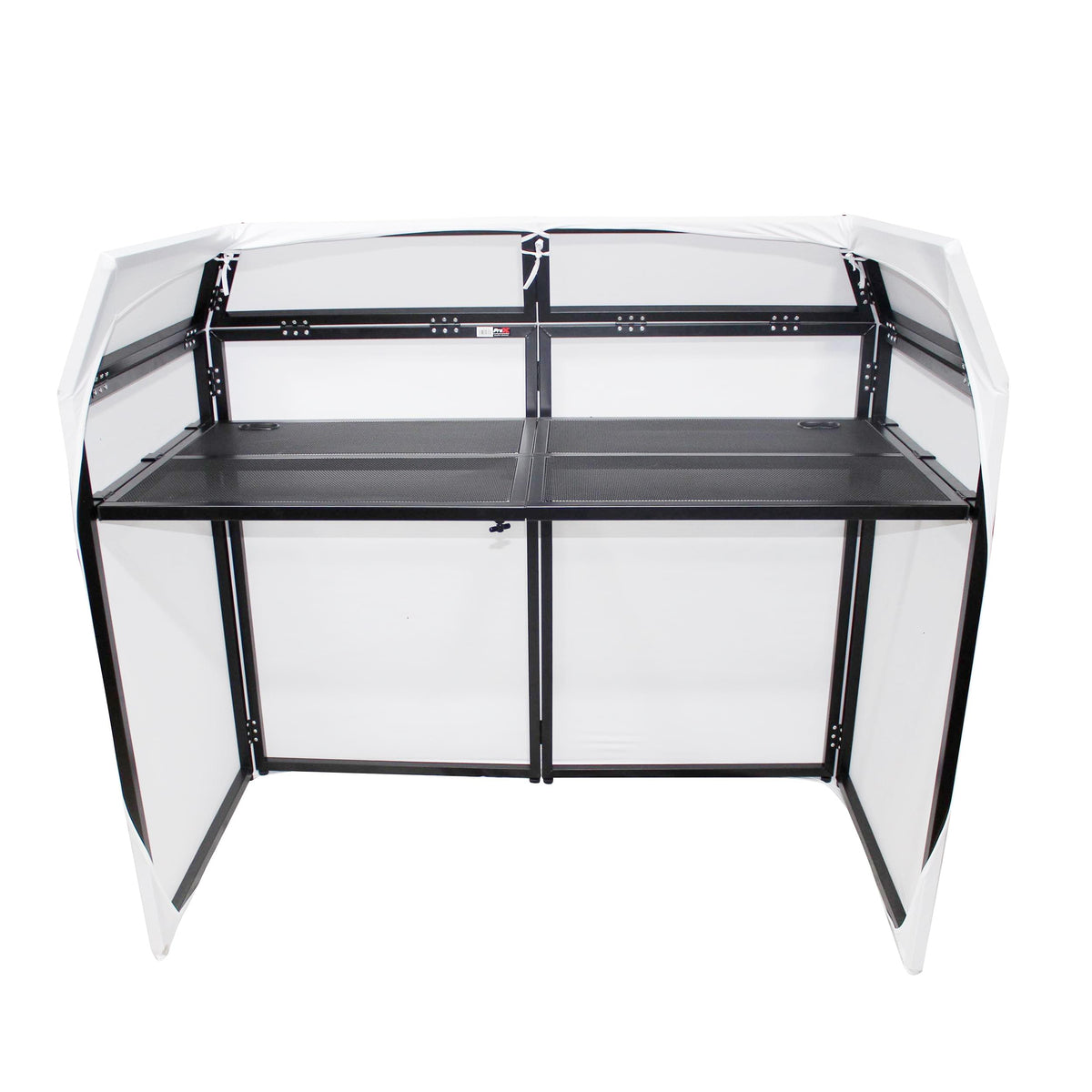 ProX Mesa MK2 DJ Facade Table Station Includes White & Black Scrims and Padded Carry Bag.