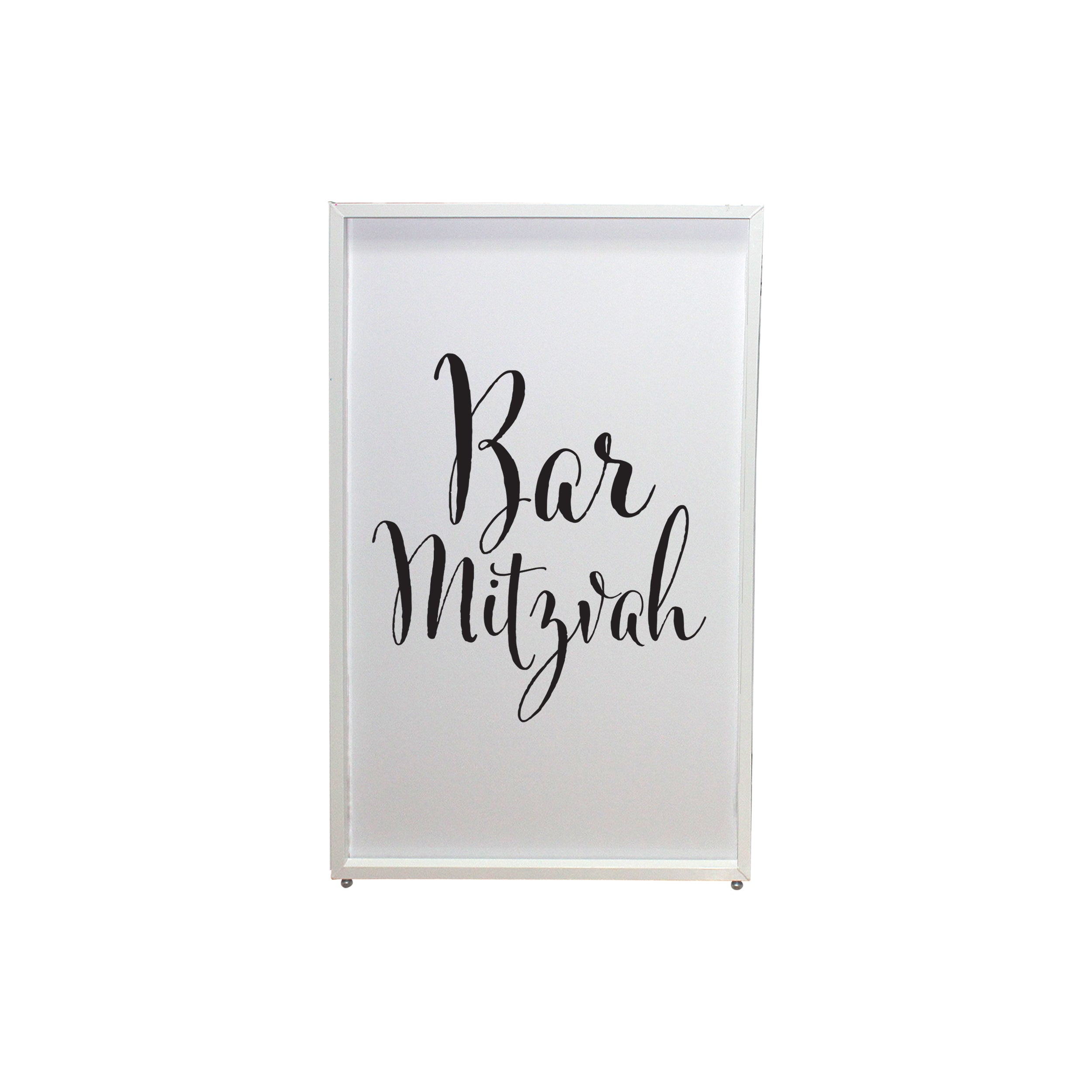 ProX Bar Mitzvah Facade Enhancement Scrim - Black Script on White | Set of Two