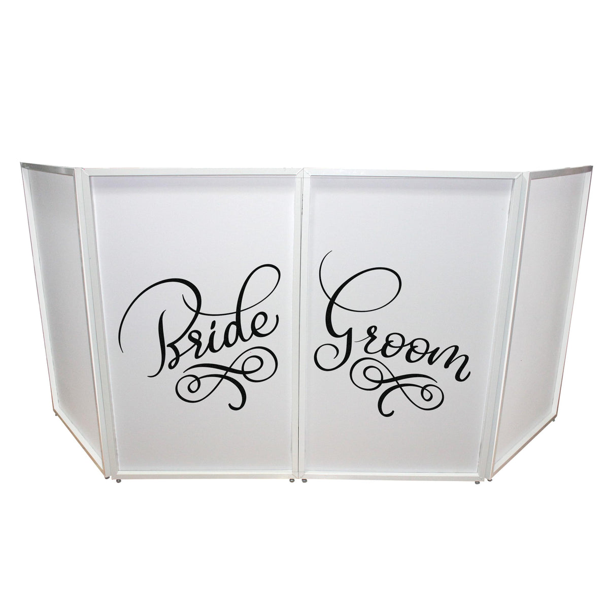 ProX Bride and Groom Facade Enhancement Scrims - Black Script on White | Set of Two.