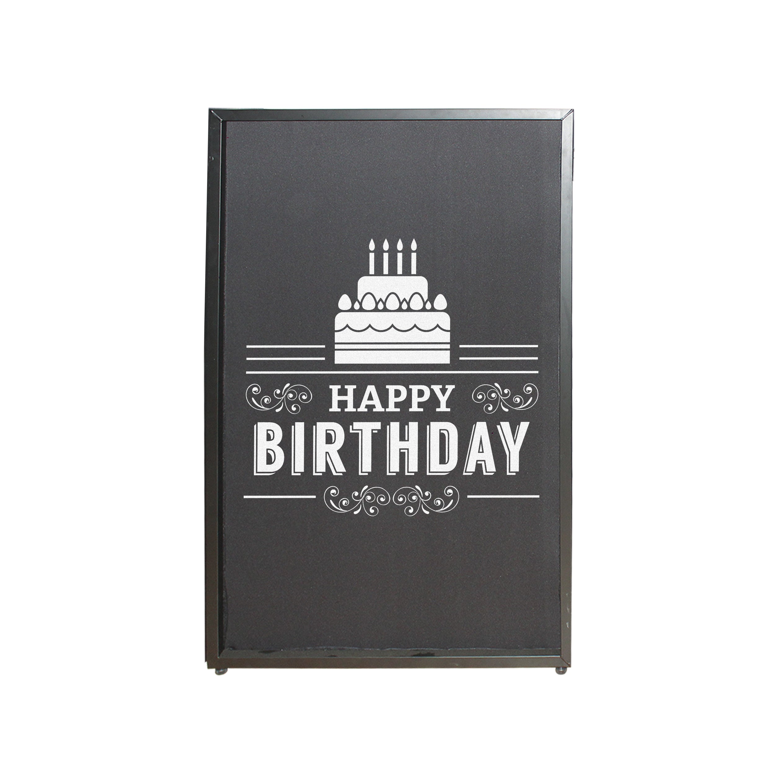 ProX Happy Birthday Facade Enhancement Scrim - White Print on Black | Set of Two