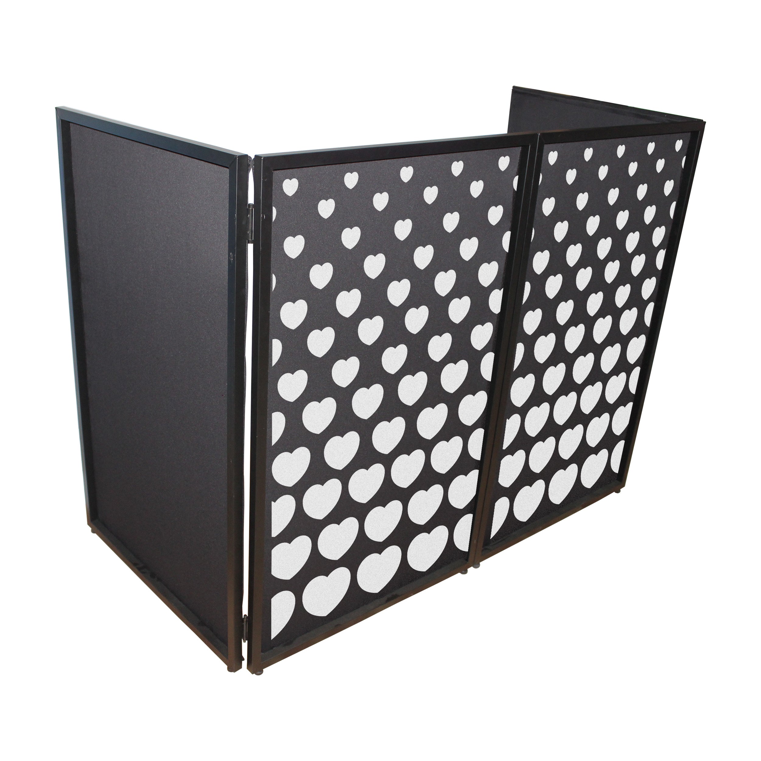 ProX Stepped Hearts Facade Enhancement Scrims - White Hearts on Black | Set of Two