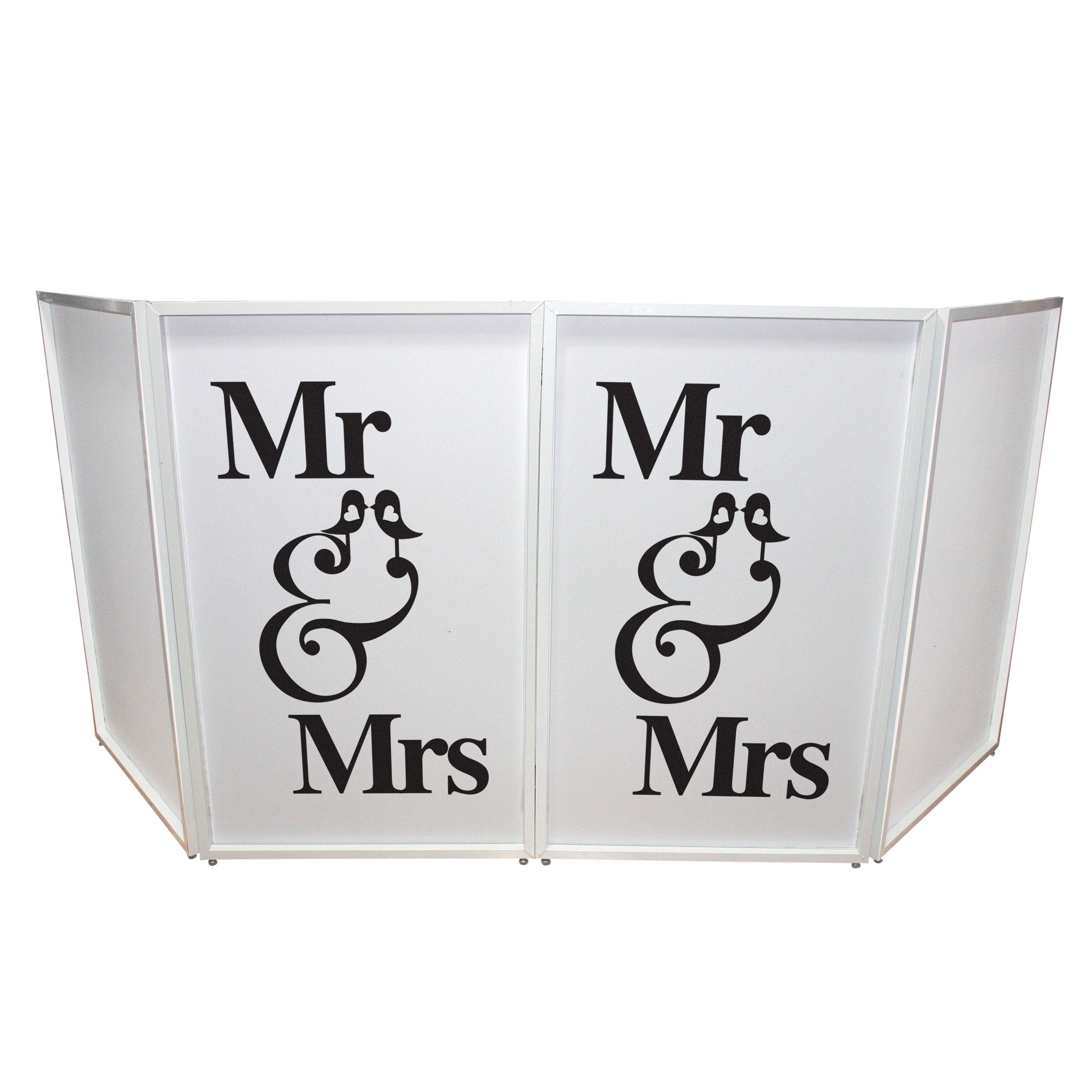 ProX Mr and Mrs Facade Enhancement Scrim - Black Script on White | Set of Two