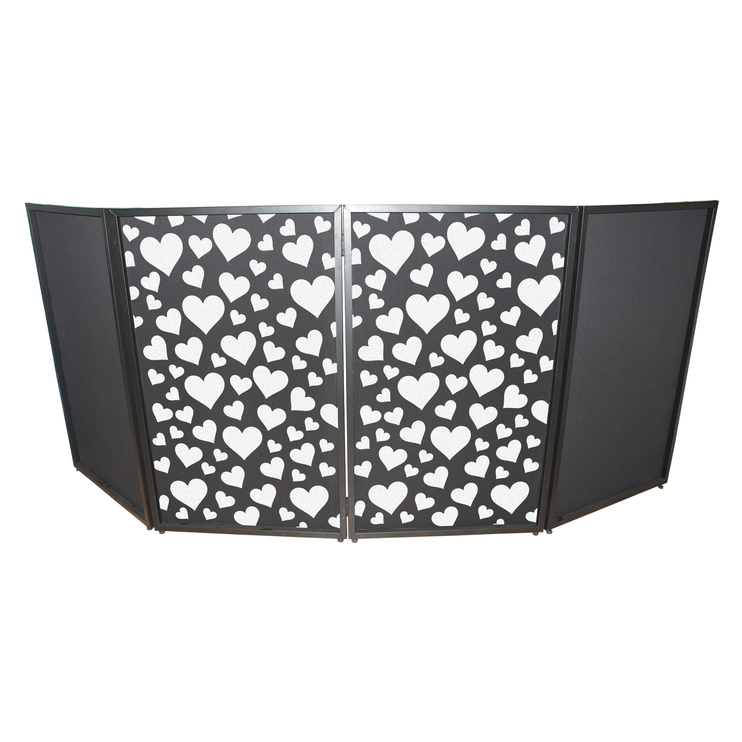 ProX Hearts Pattern Facade Enhancement Scrims - White Hearts on Black | Set of Two