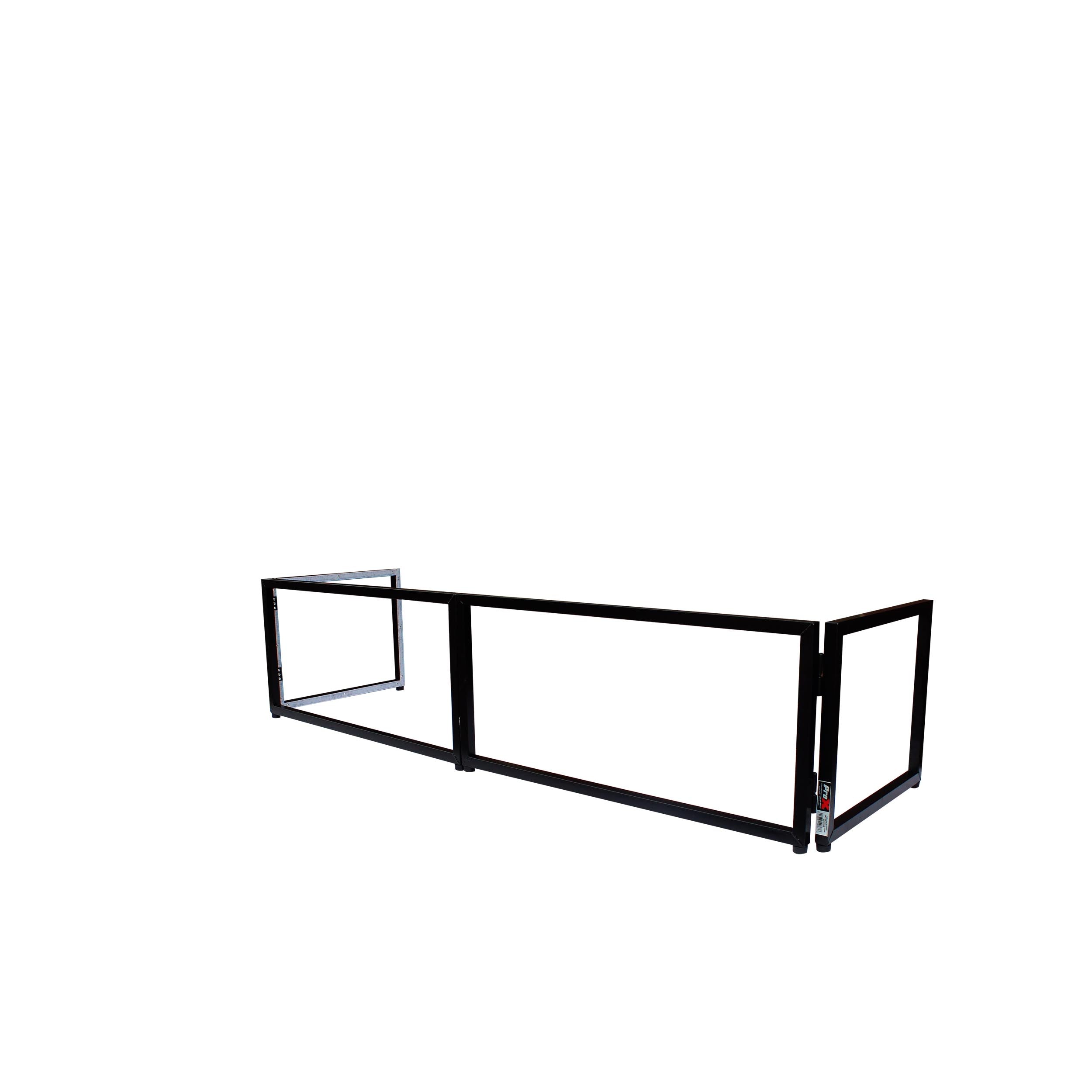 ProX Black Frame 6 Ft foldable 4 Panel Tabletop DJ Facade Front Board booth with Black and White Scrims and poratble bag