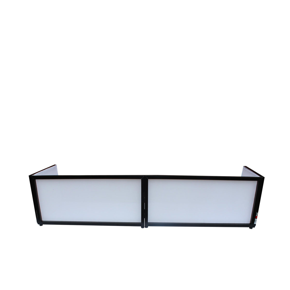 ProX Black Frame 6 Ft foldable 4 Panel Tabletop DJ Facade Front Board booth with Black and White Scrims and poratble bag.
