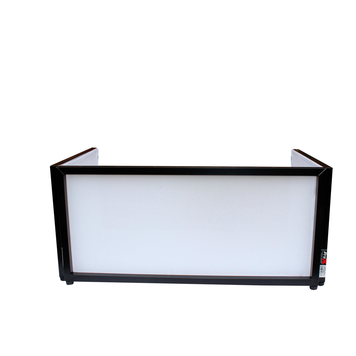 ProX Black Frame 6 Ft foldable 4 Panel Tabletop DJ Facade Front Board booth with Black and White Scrims and poratble bag.