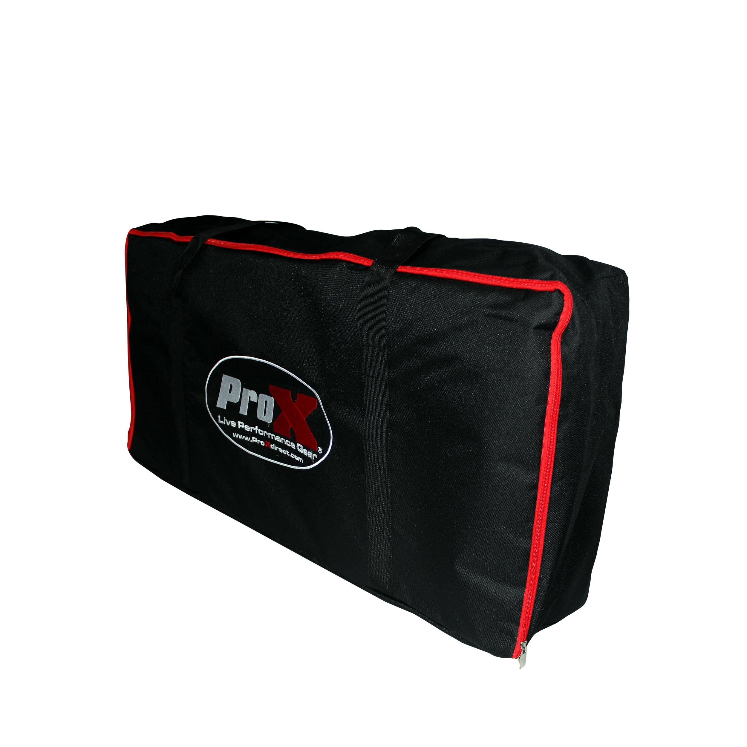 ProX Black Frame 6 Ft foldable 4 Panel Tabletop DJ Facade Front Board booth with Black and White Scrims and poratble bag