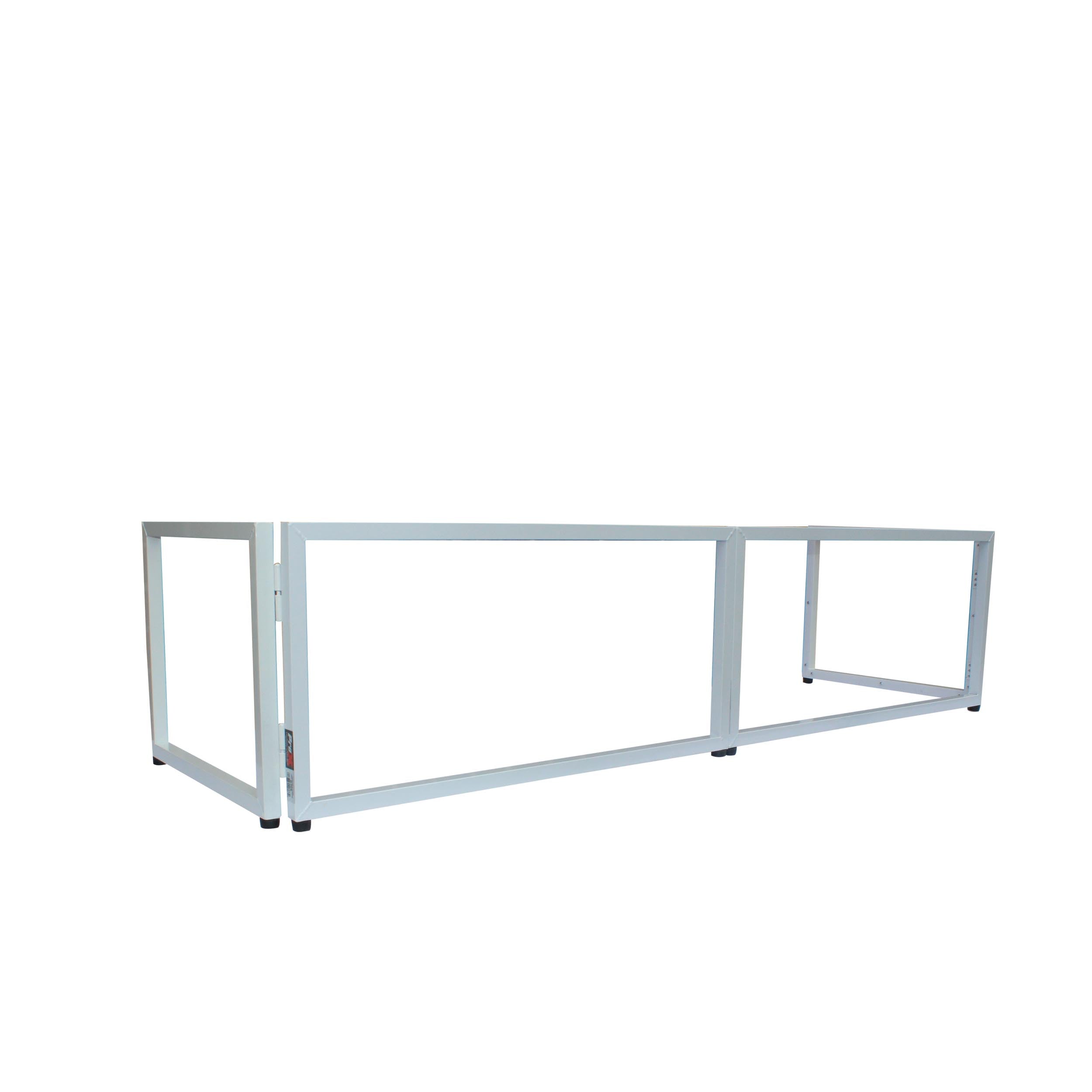 ProX White Frame 6 Ft foldable 4 Panel Tabletop DJ Facade Front Board booth with Black and White Scrims and poratble bag